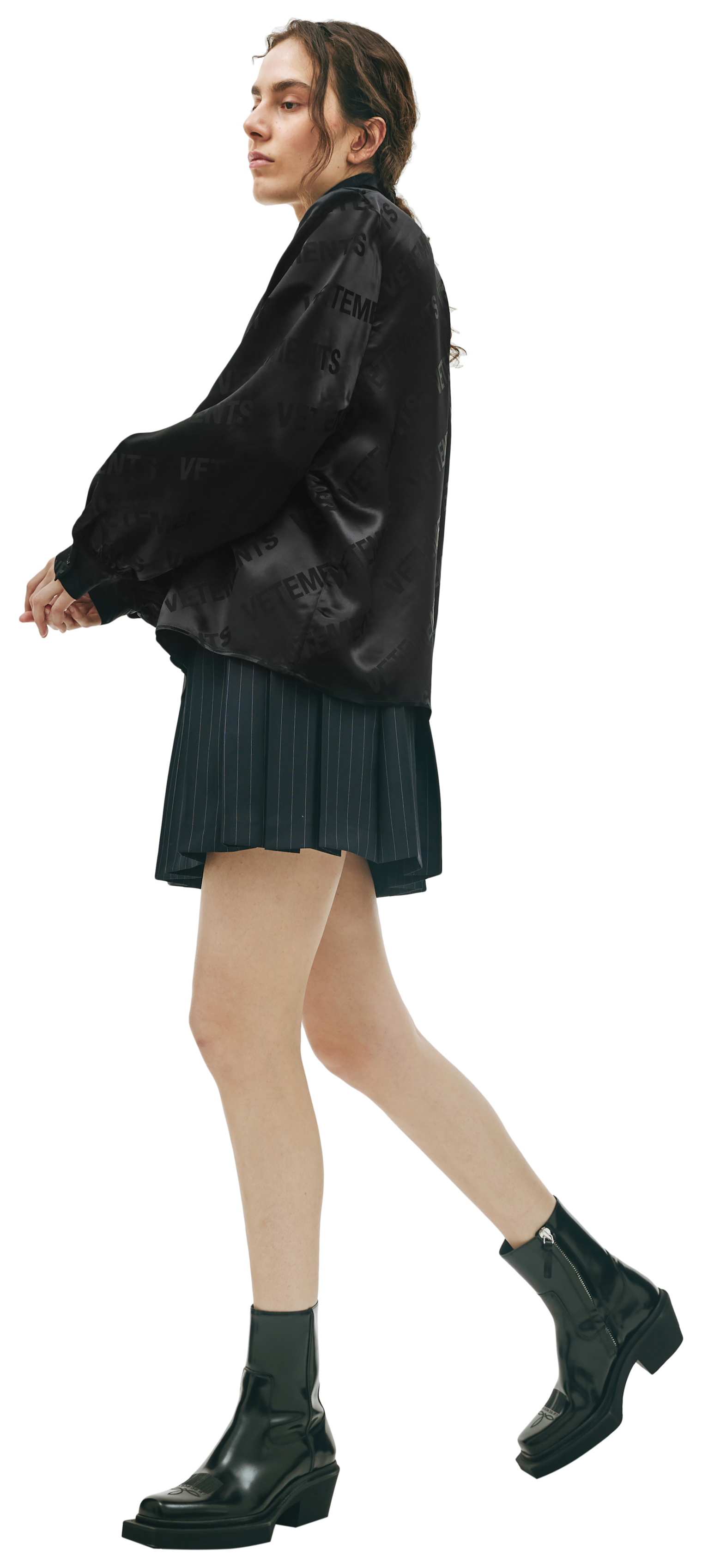 VETEMENTS Black shirt with monogram