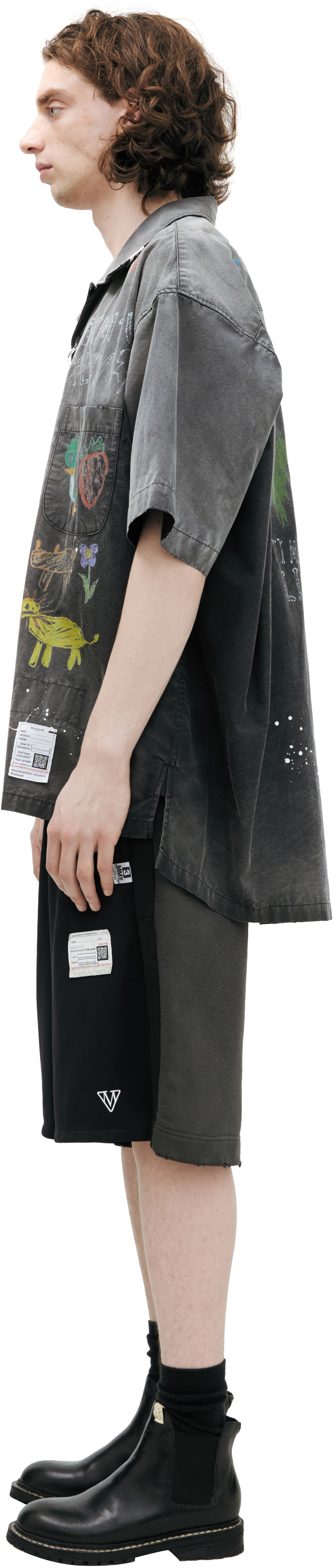 Buy Maison Mihara Yasuhiro men black monoprint shirt for $910