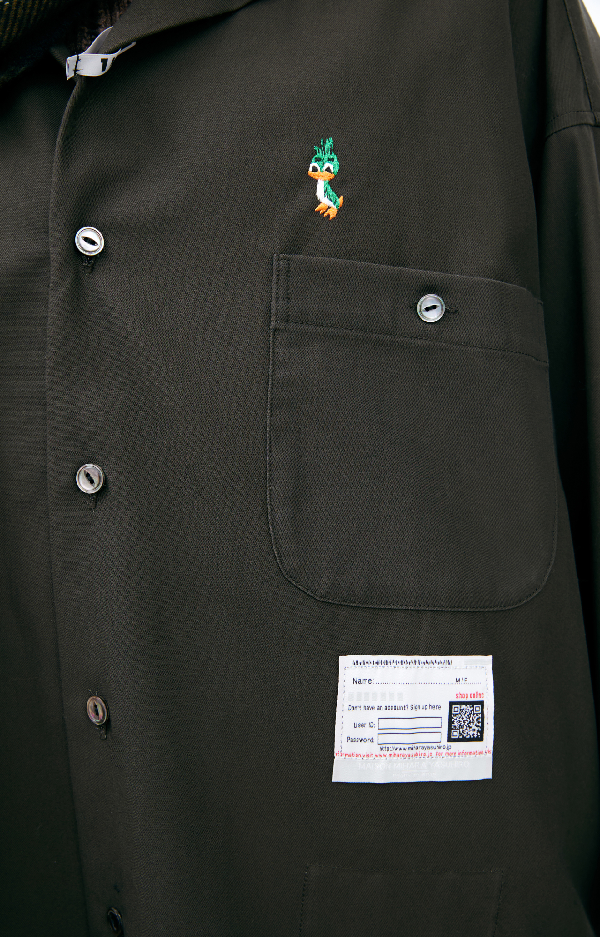 Maison Mihara Yasuhiro Shirt with a sewn-in scarf