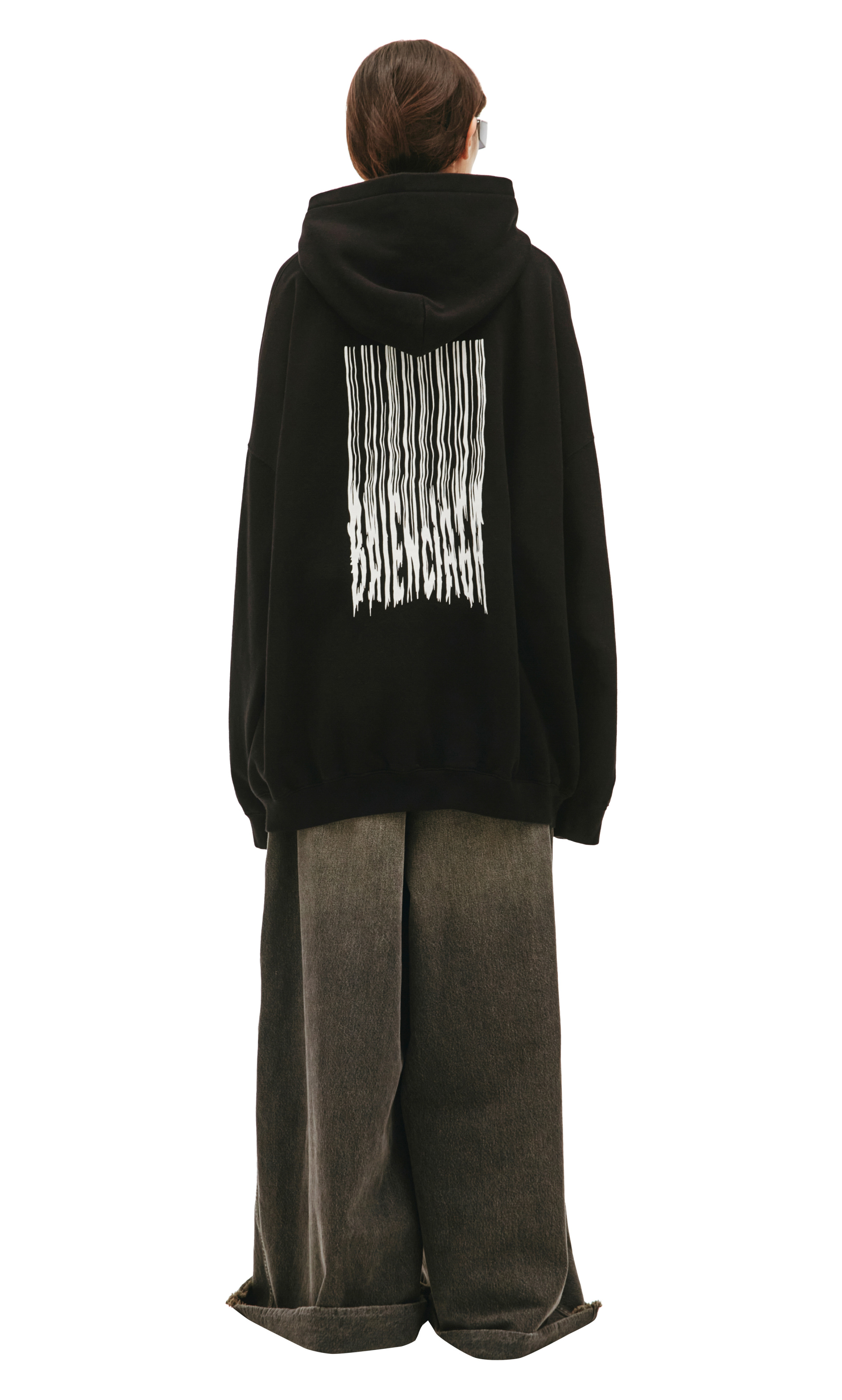 Balenciaga Black Printed Hoodie