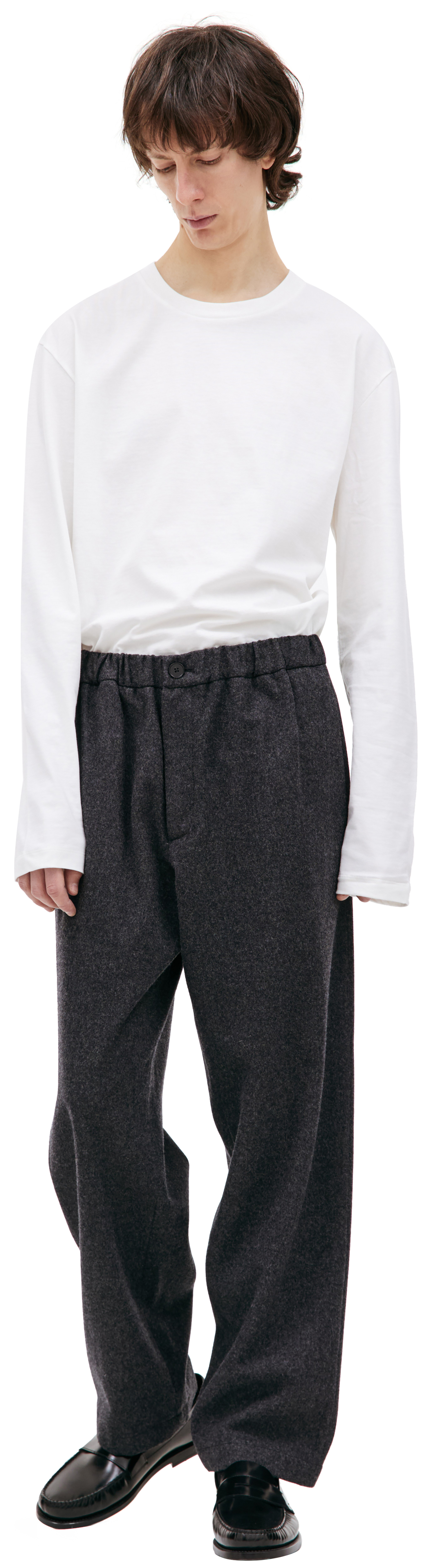 Jil Sander Wool elasticized waistband trousers