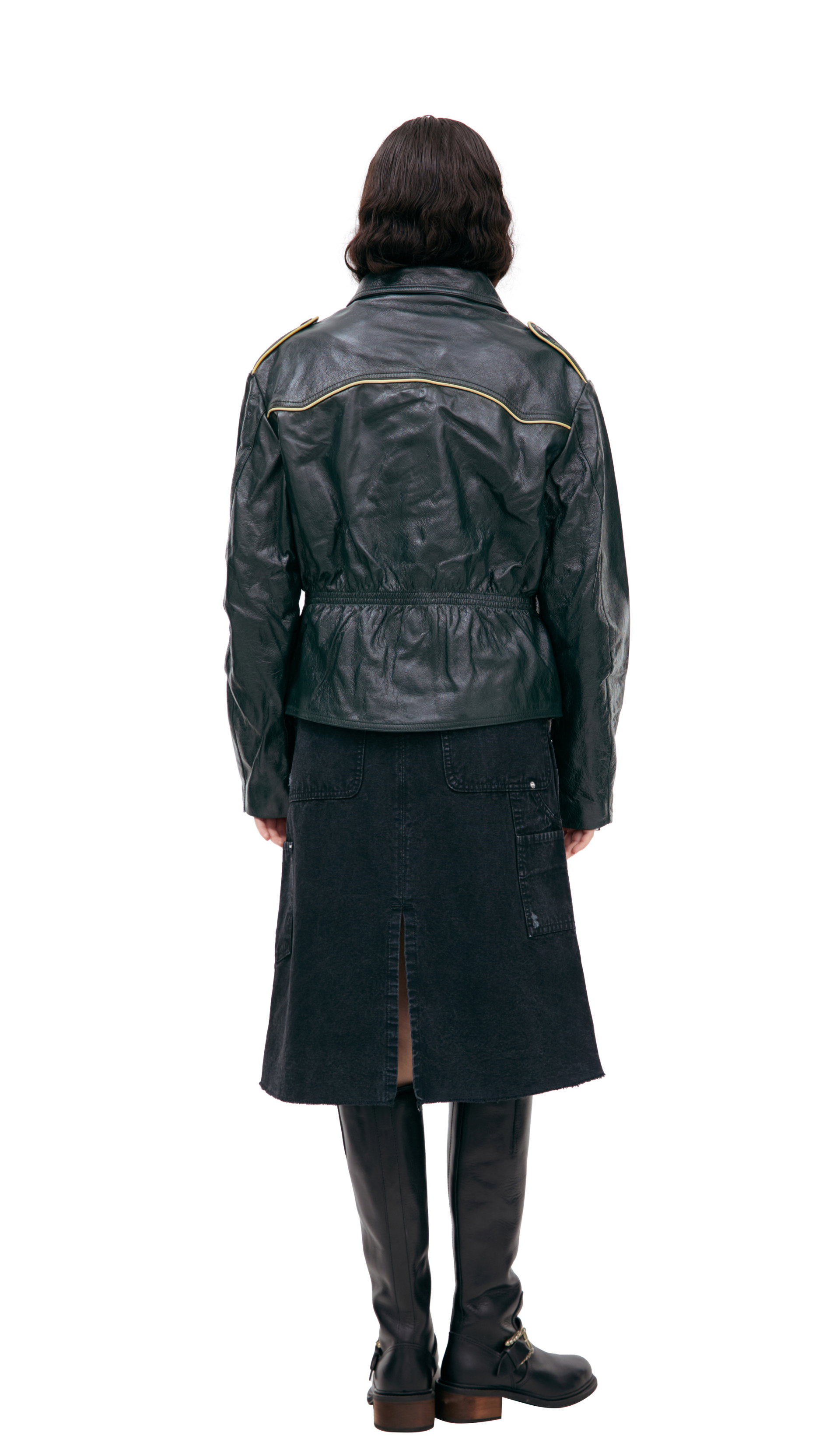 Enfants Riches Déprimés Green leather jacket