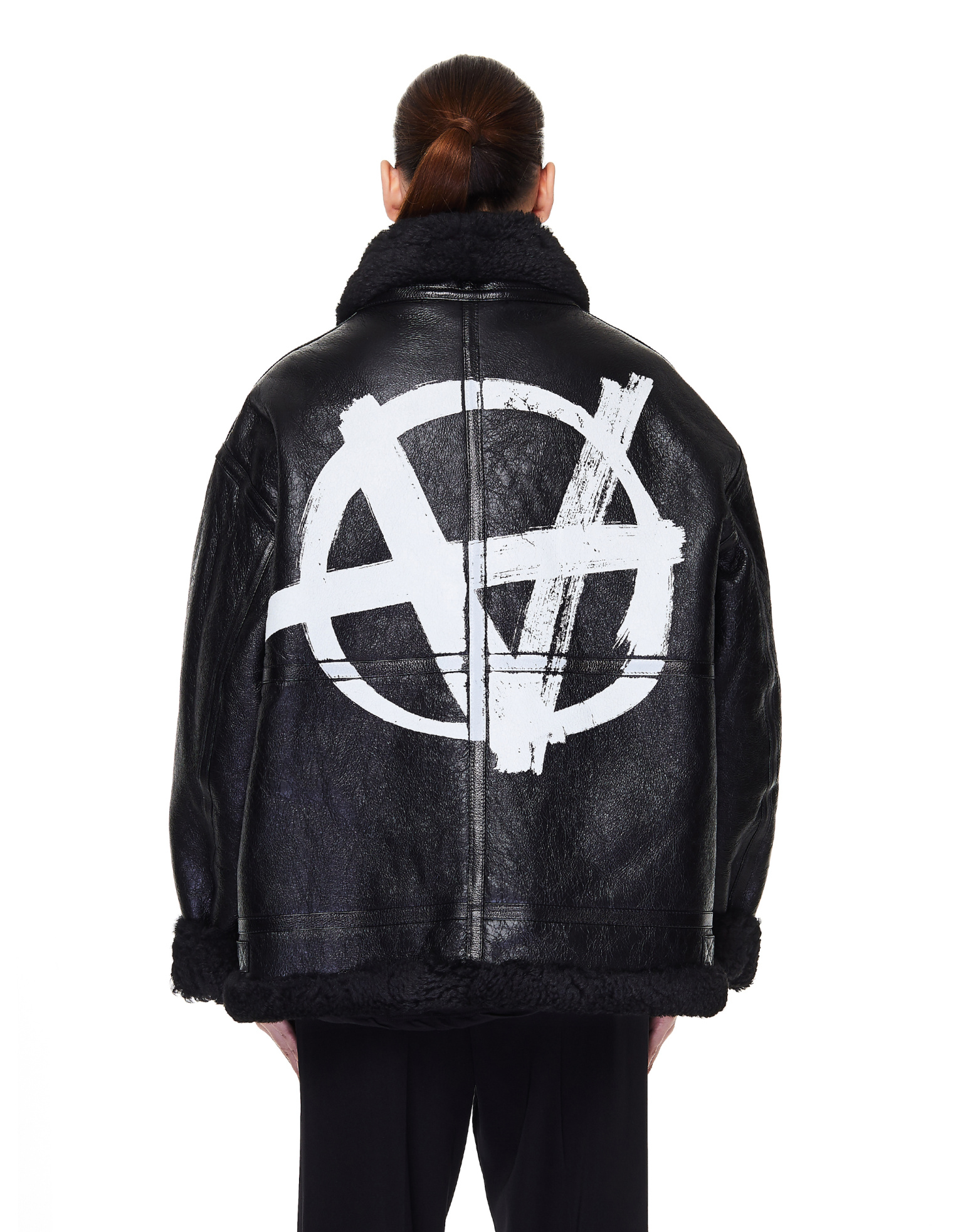 VETEMENTS Дубленка с принтом Anarchy на спине