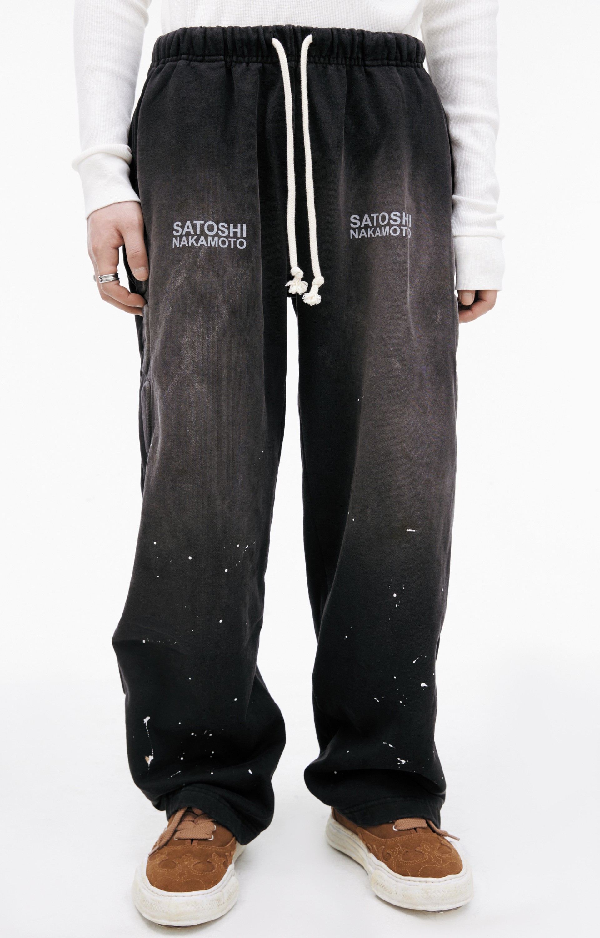 Satoshi Nakamoto Wide trousers with logo