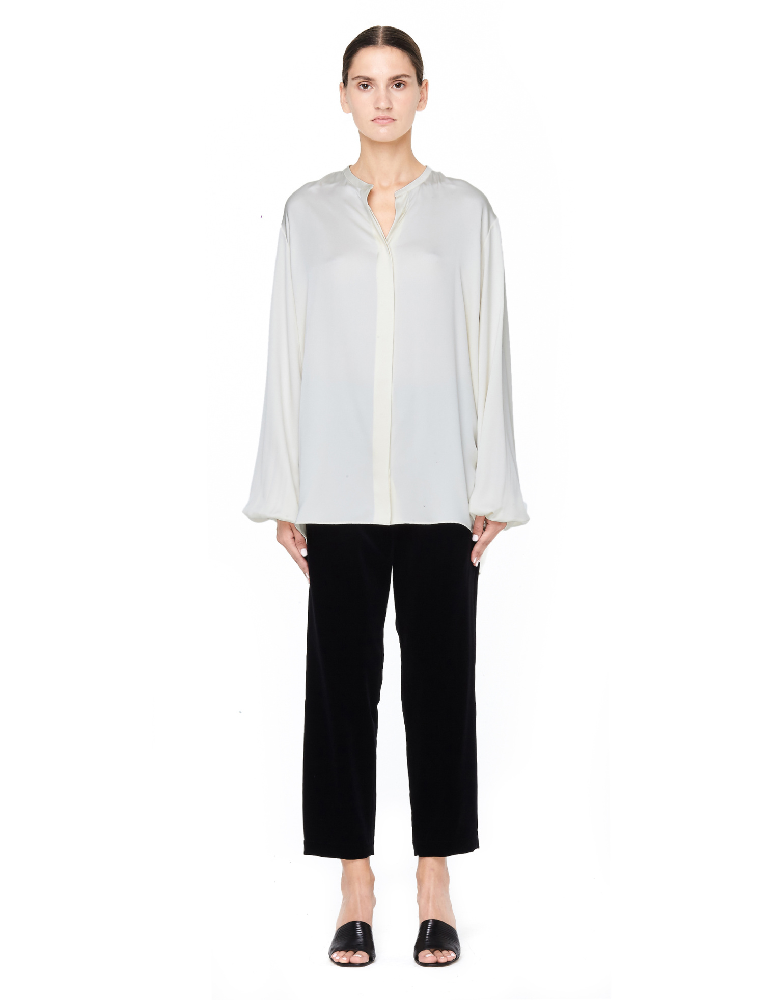 Comme des Garcons Black Cropped Velvet Trousers