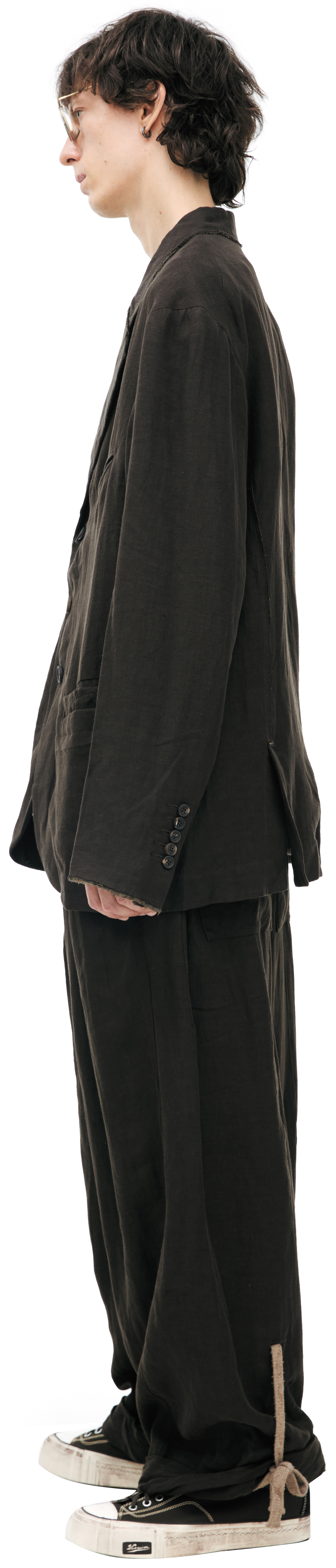 Ziggy Chen Single-breasted linen jacket
