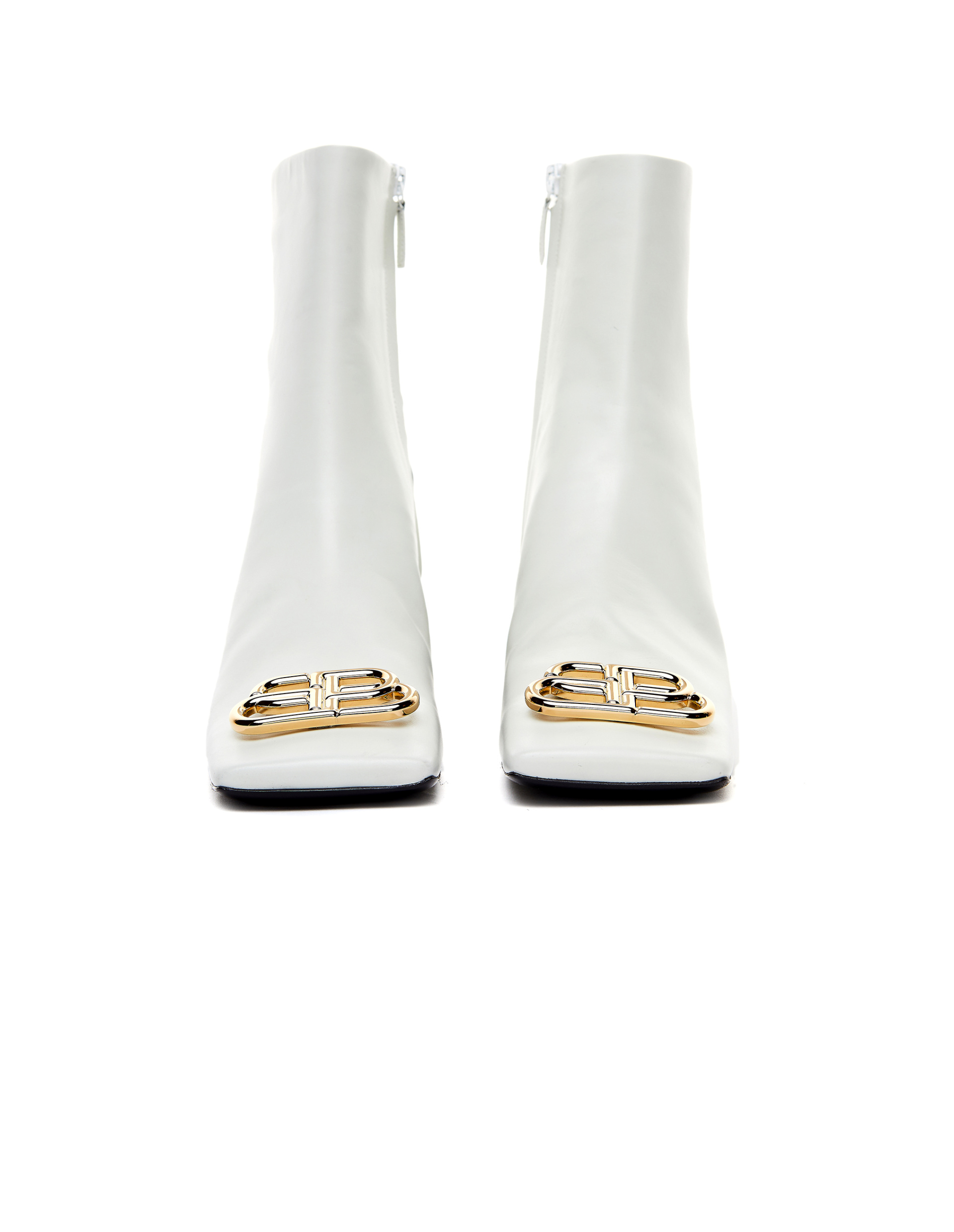 Balenciaga Leather Double Square BB Ankle Boots