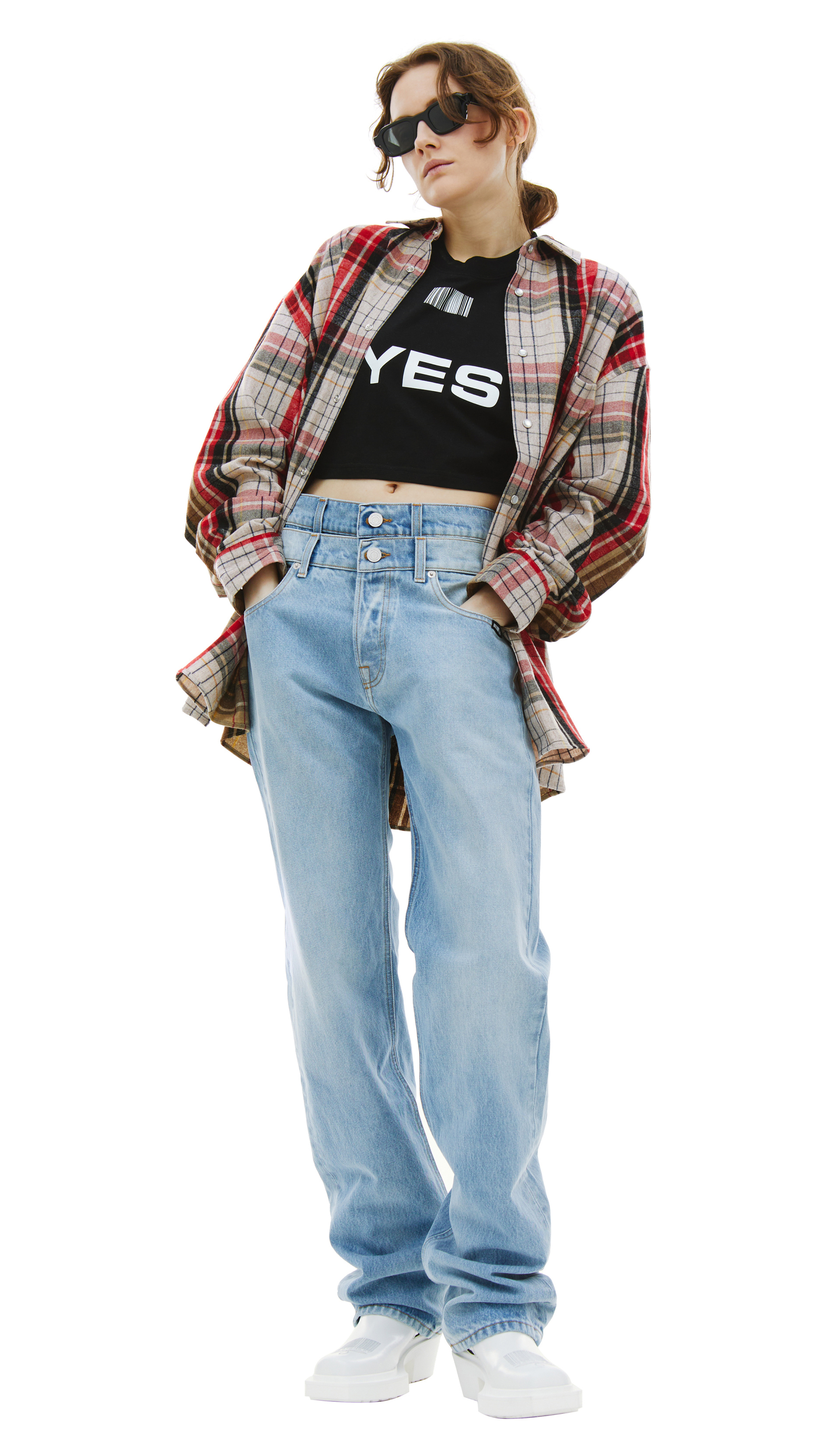 VTMNTS Barcode Plaid Shirt