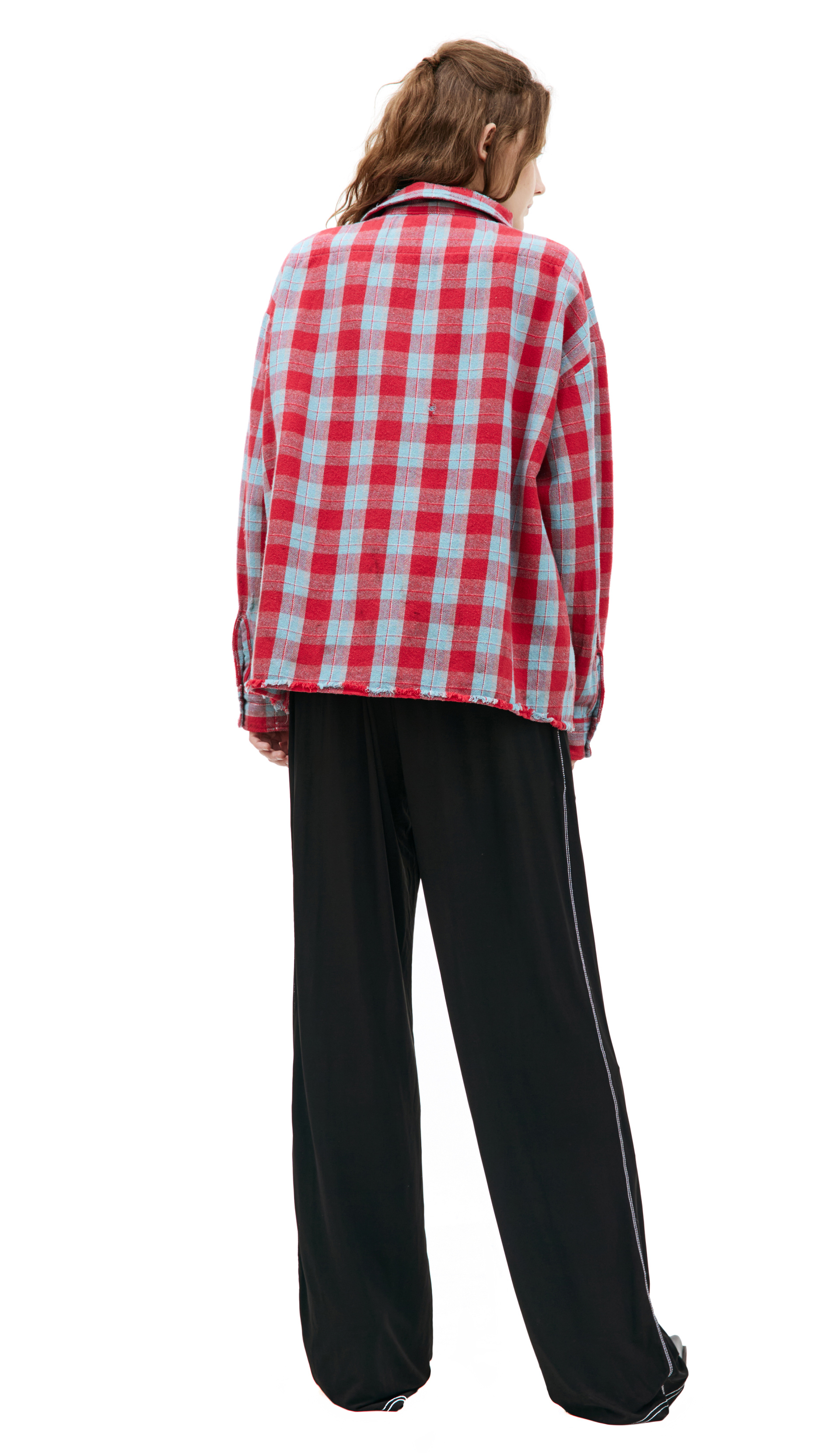 Saint Mxxxxxx Ripped plaid shirt