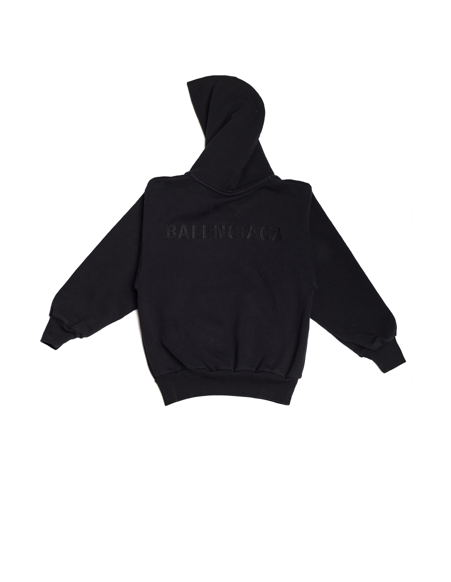 Balenciaga Kids Черное хлопковое худи с вышивкой