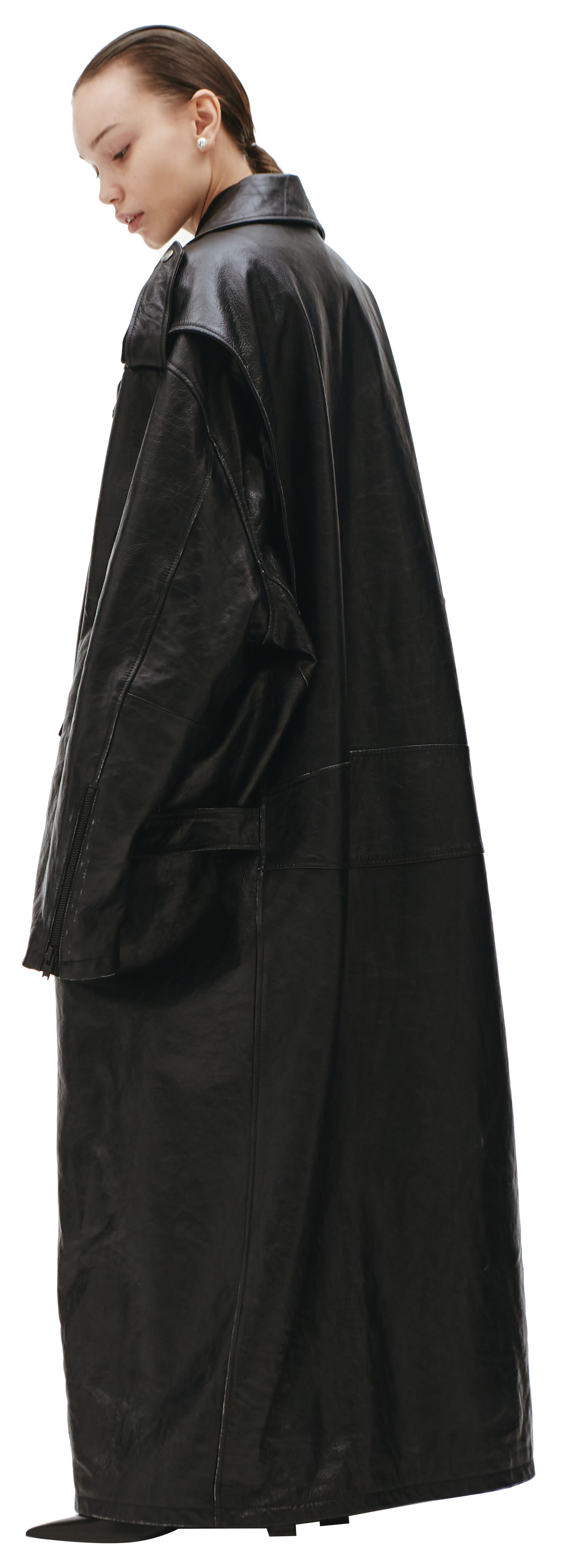 Balenciaga Black Leather coat