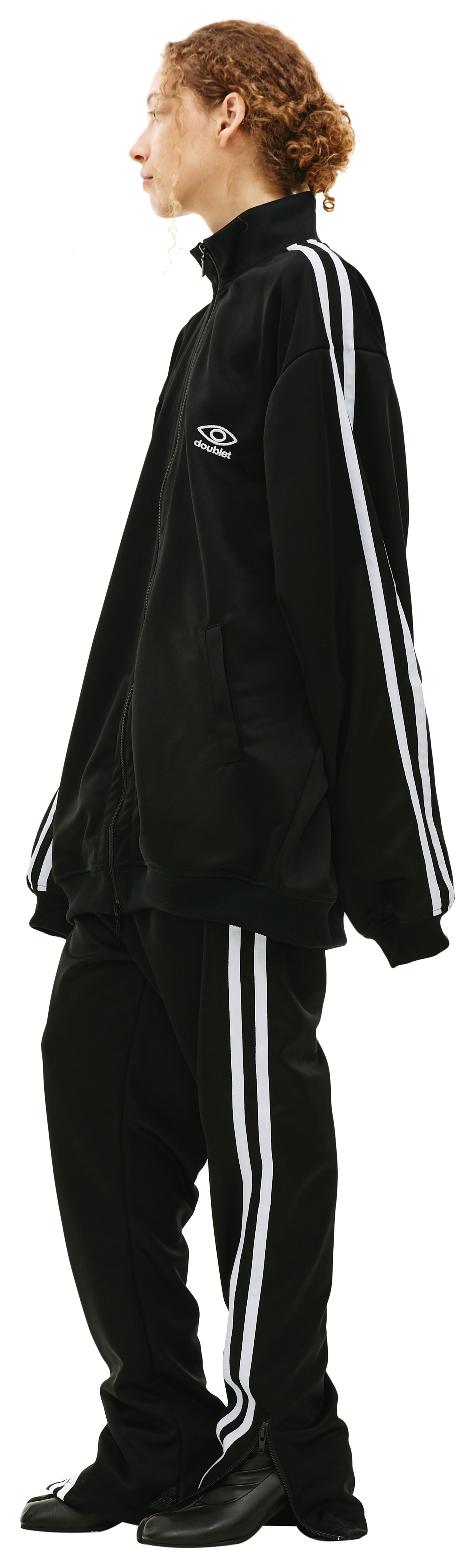 Buy Doublet women black invisible track jacket for $590 online on