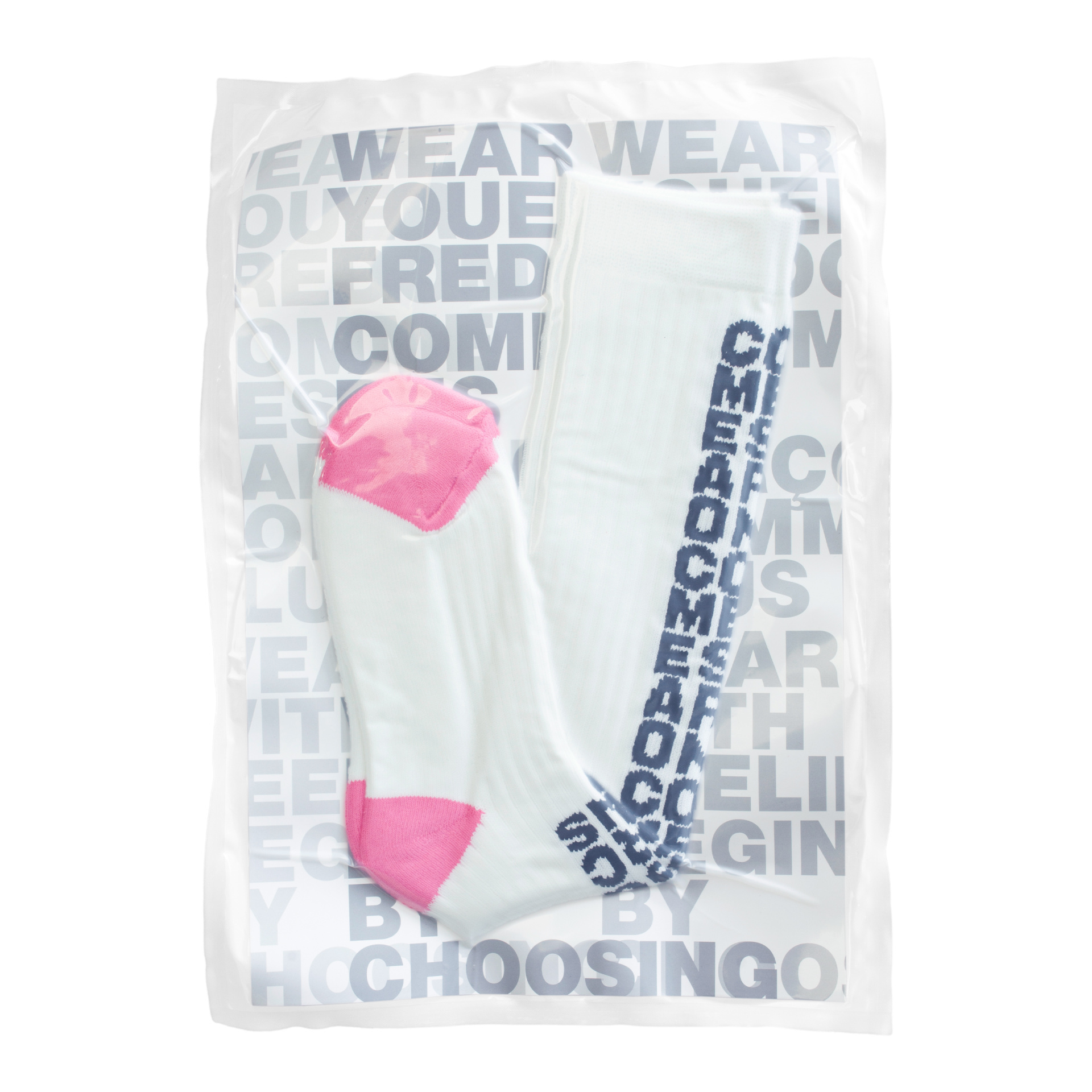 Comme des Garcons White logo socks