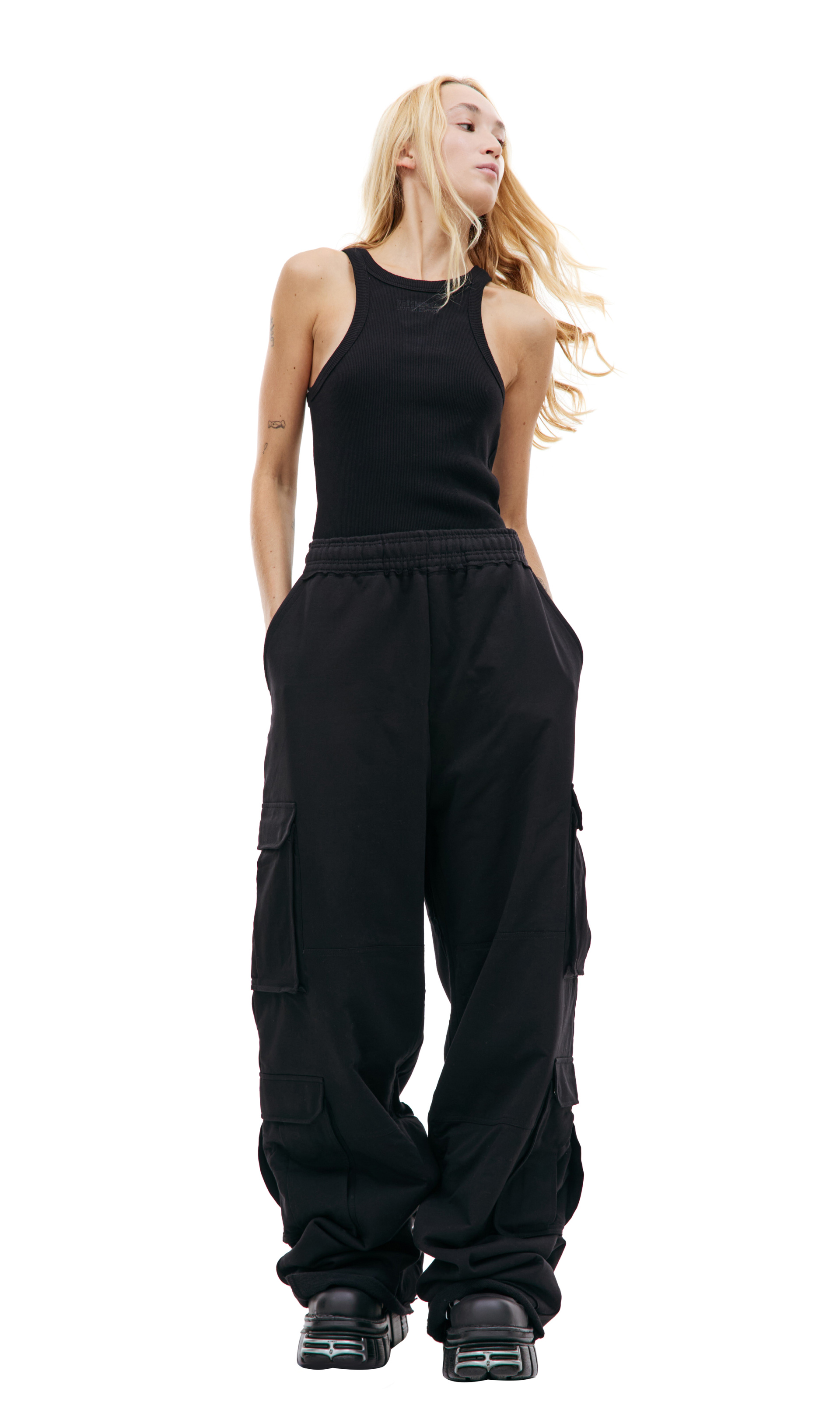 VETEMENTS Logo embroidered tank top