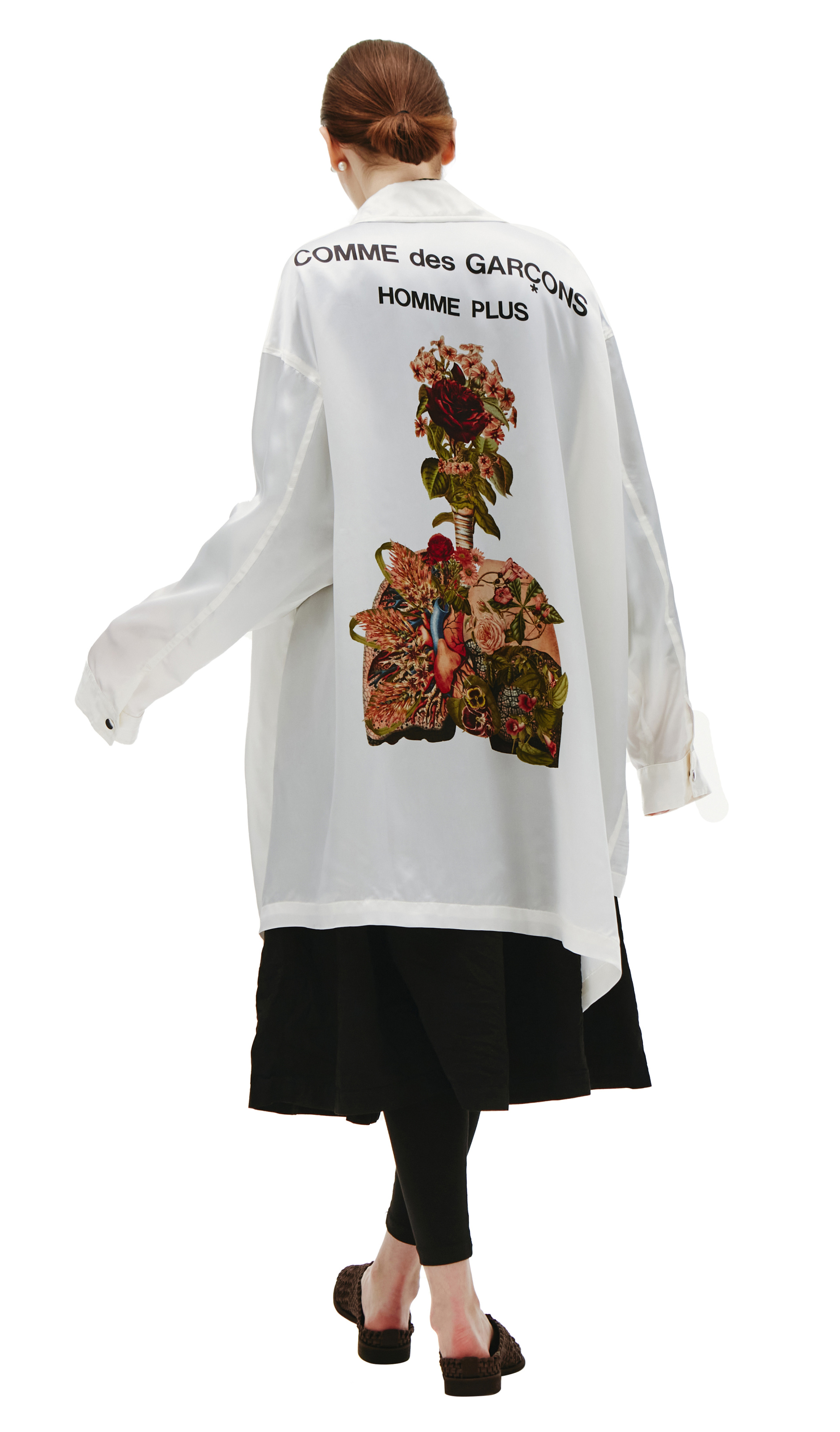 Comme des Garcons Homme plus Asymmetrical Flower Print Coat