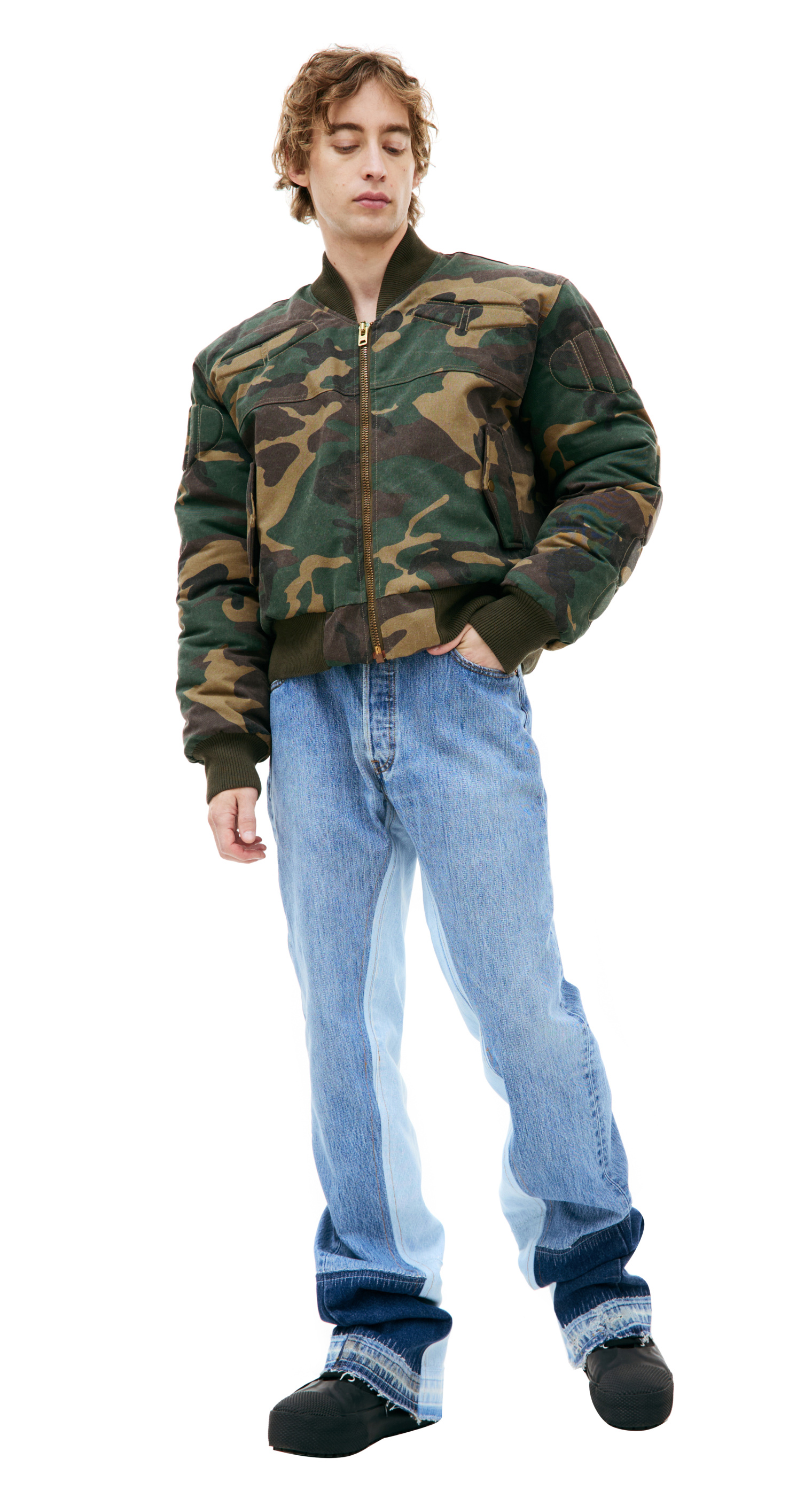 Satoshi Nakamoto Camo moto bomber jacket