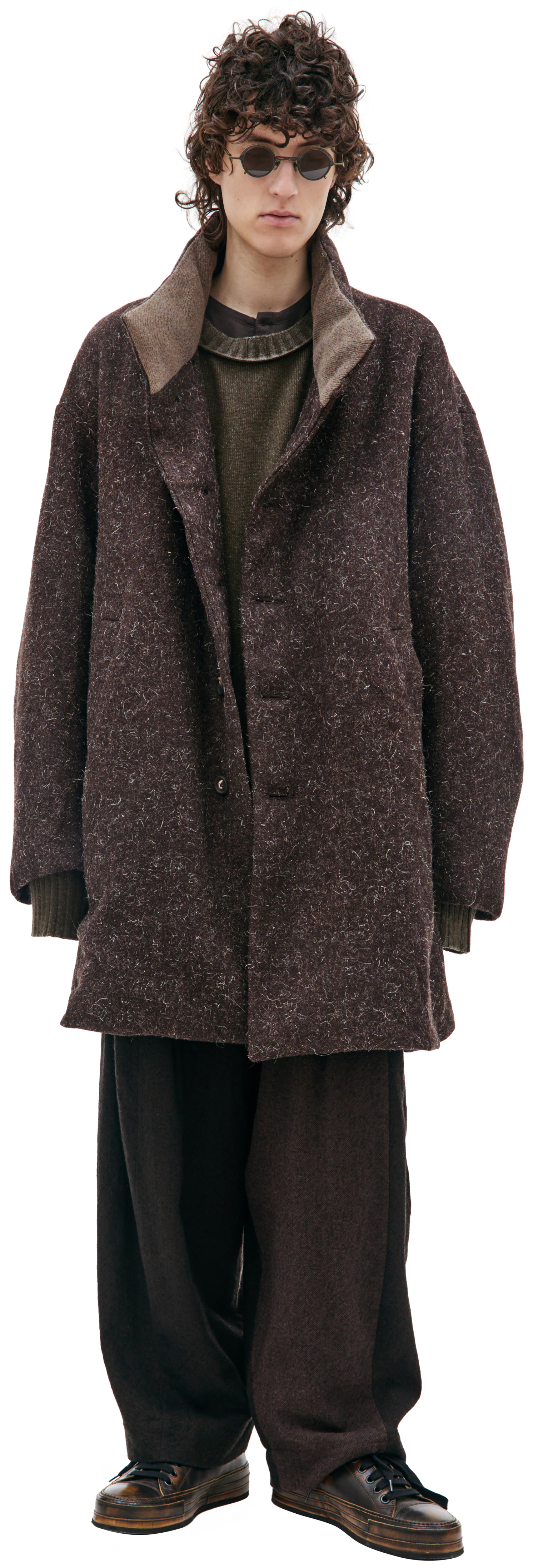 Ziggy Chen Шерстяное пальто с высоким воротником