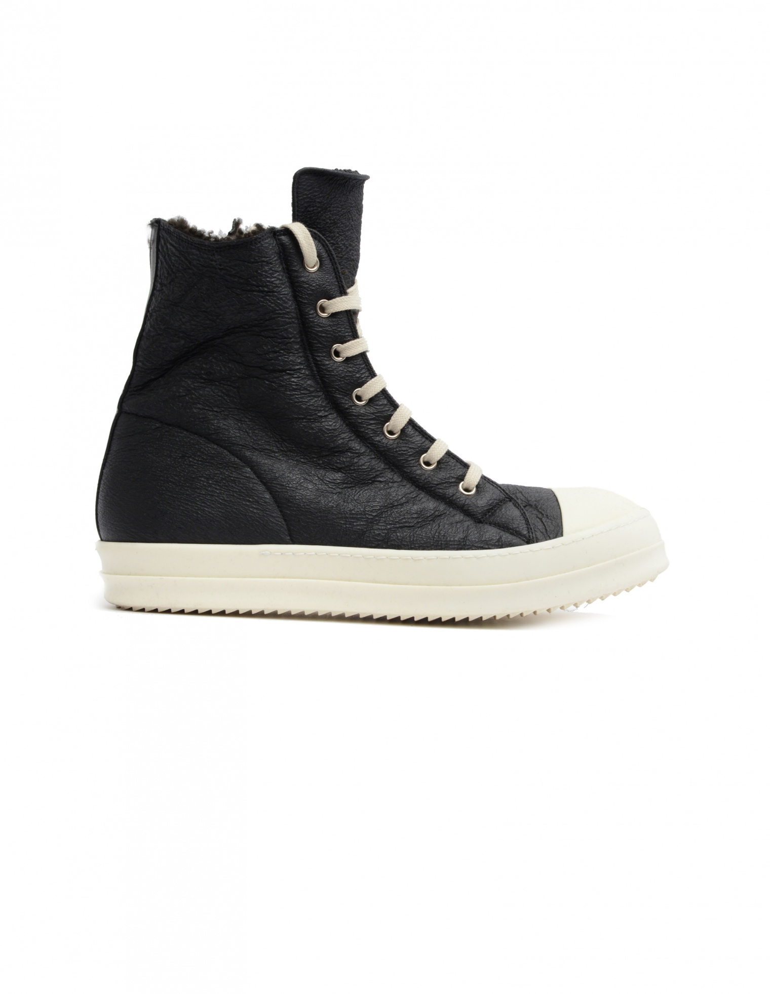 Rick Owens Fur lined leather sneakers