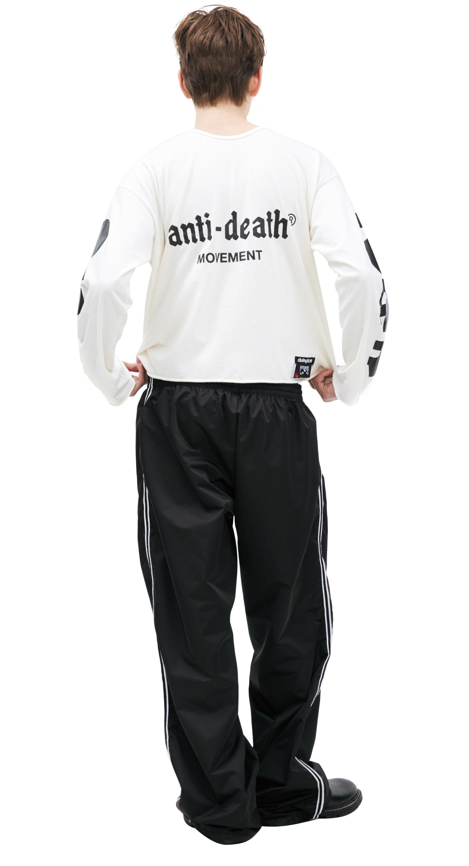 Buy RRR123 men black sweatpants with logo for $870 online on SV77