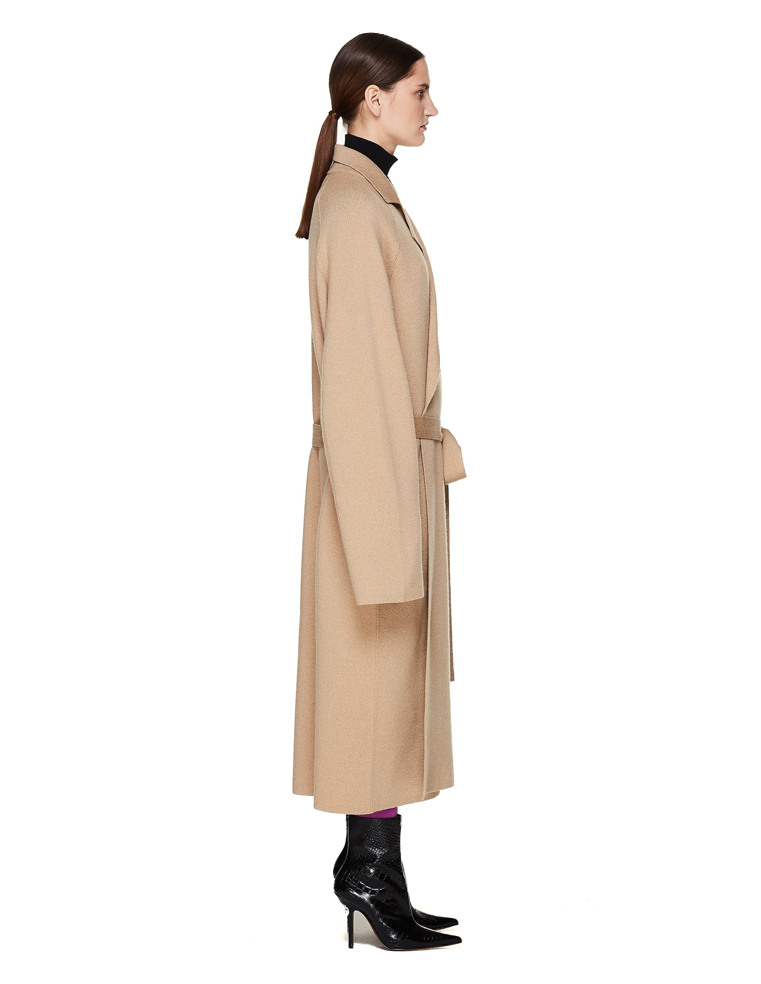 Haider Ackermann Beige Knitted Wool & Cashmere Coat