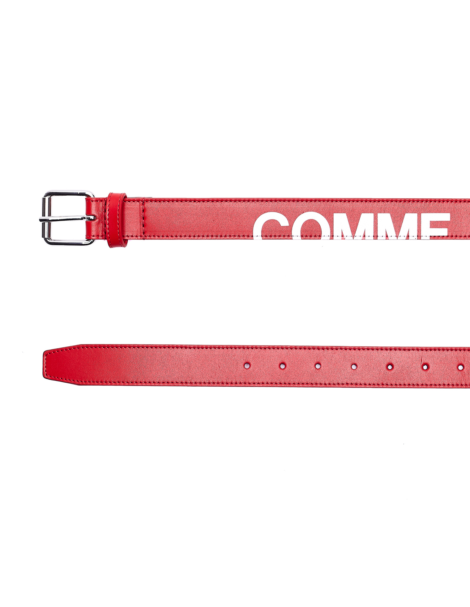 Comme des Garcons Wallets Красный кожаный ремень с логотипом