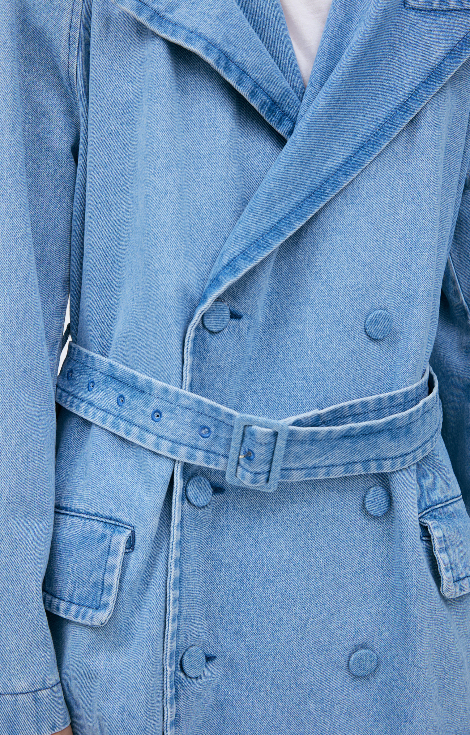 Dries Van Noten Denim trench coat with belt