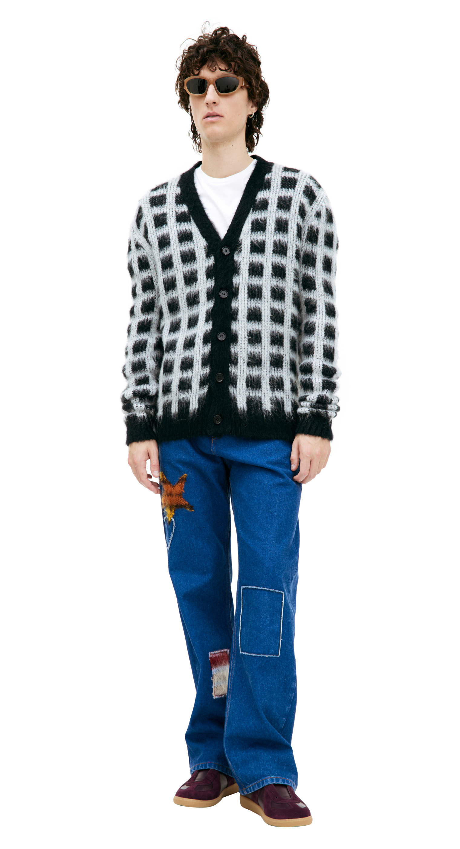 Marni Black plaid cardigan