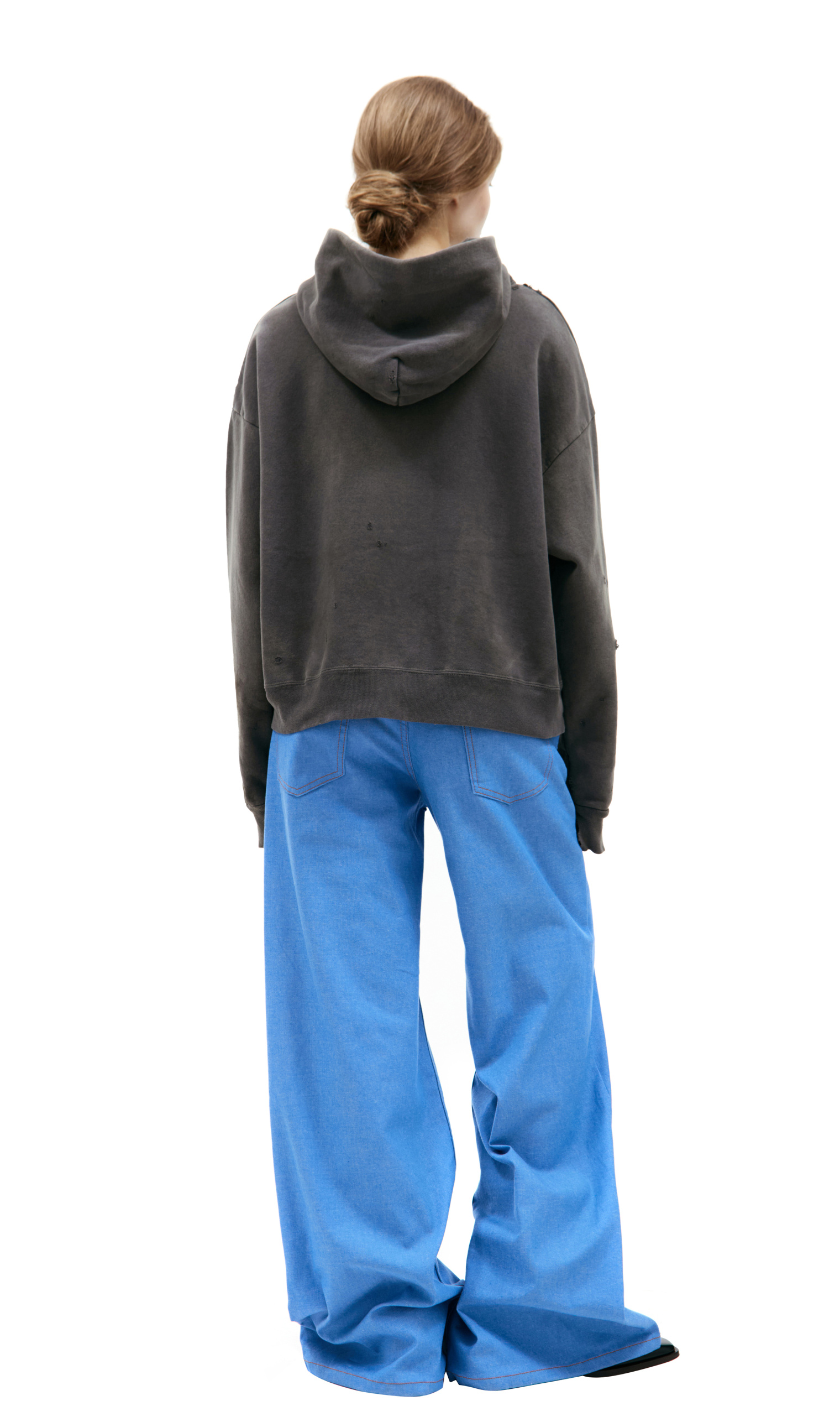 Saint Michael Distressed zip-up hoodie