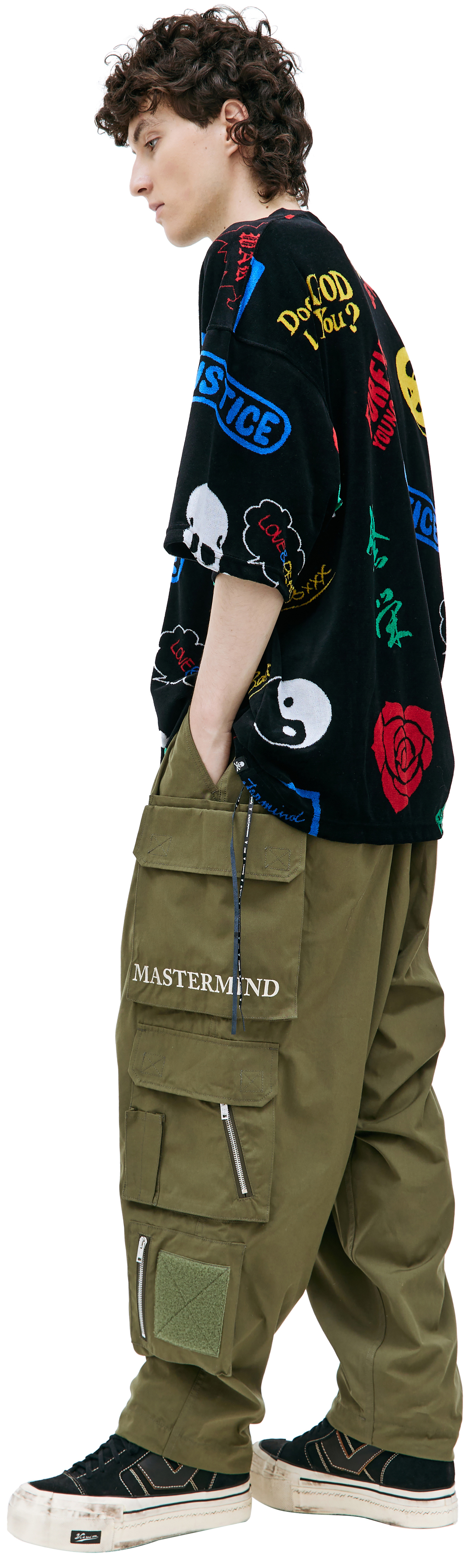 Mastermind WORLD All over print velour t-shirt