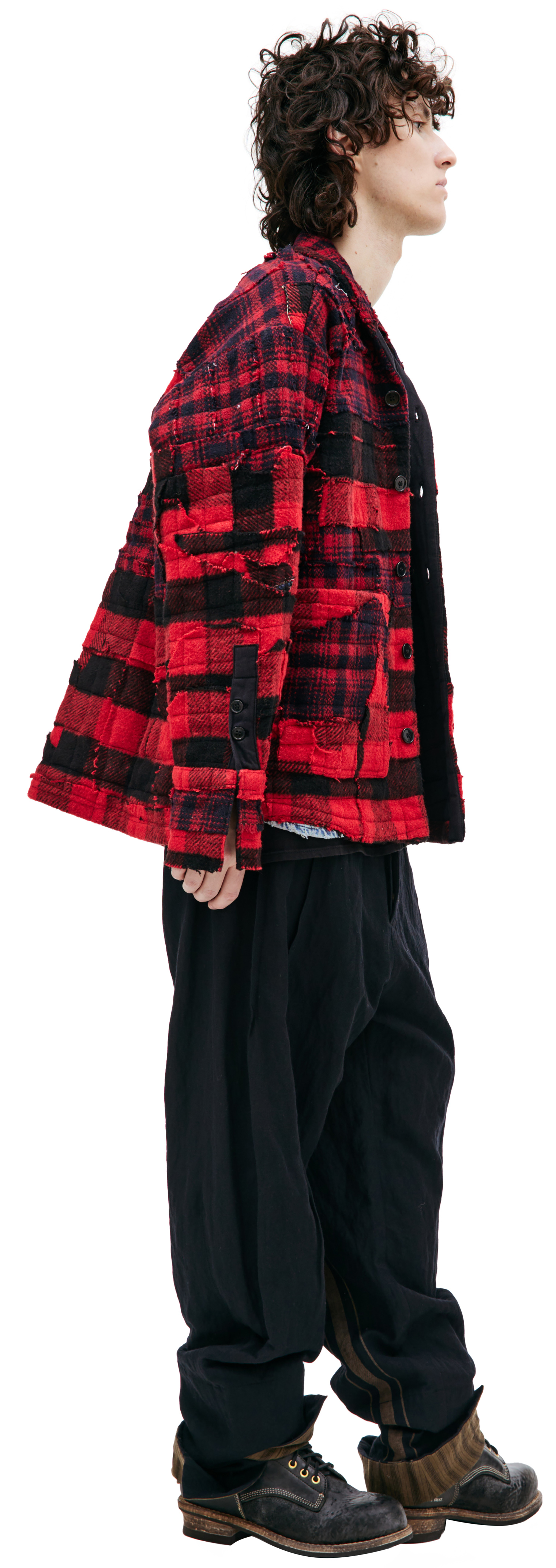 Greg Lauren Wool checkered shirt