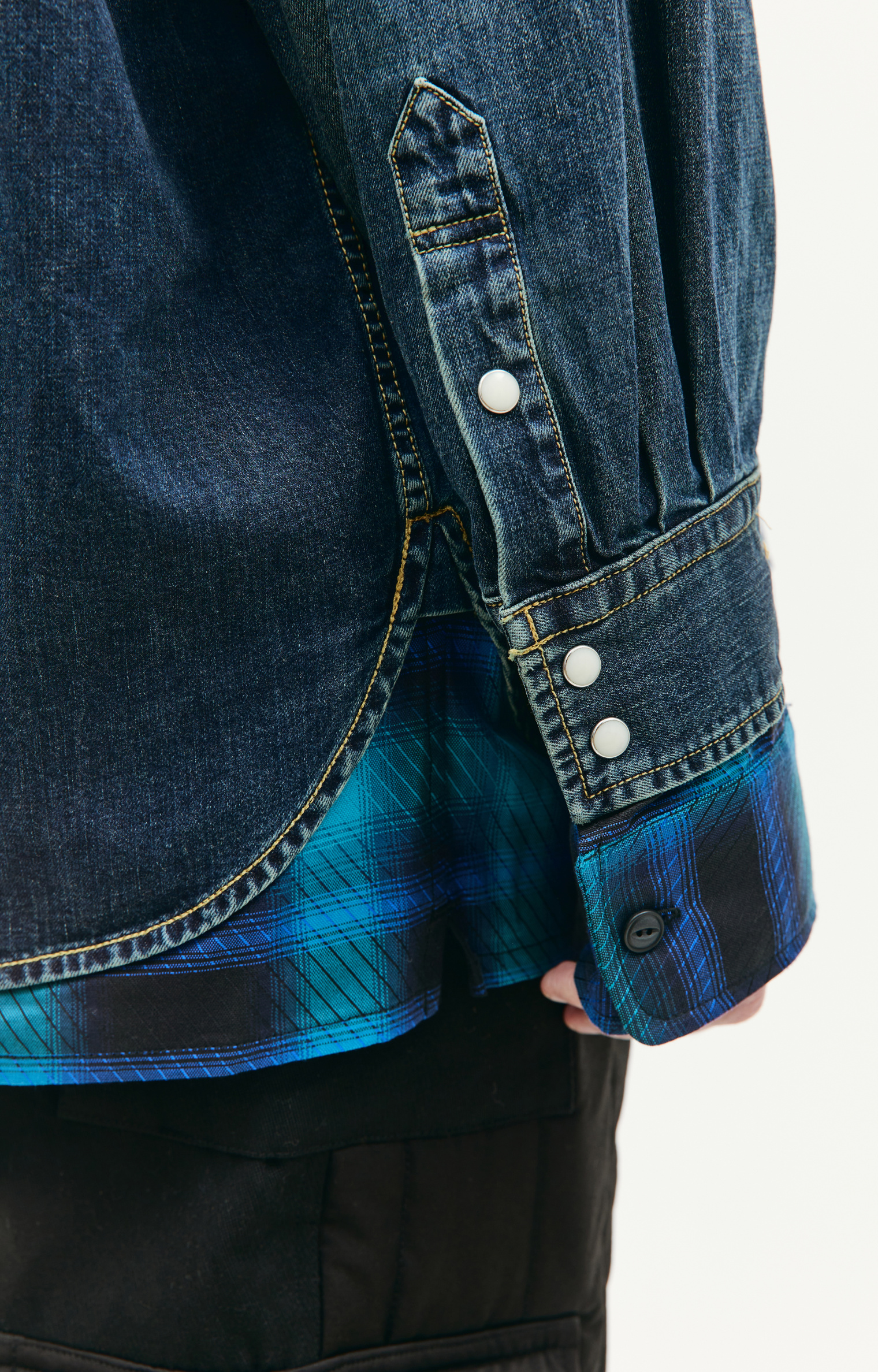Maison Mihara Yasuhiro Fake layered denim shirt