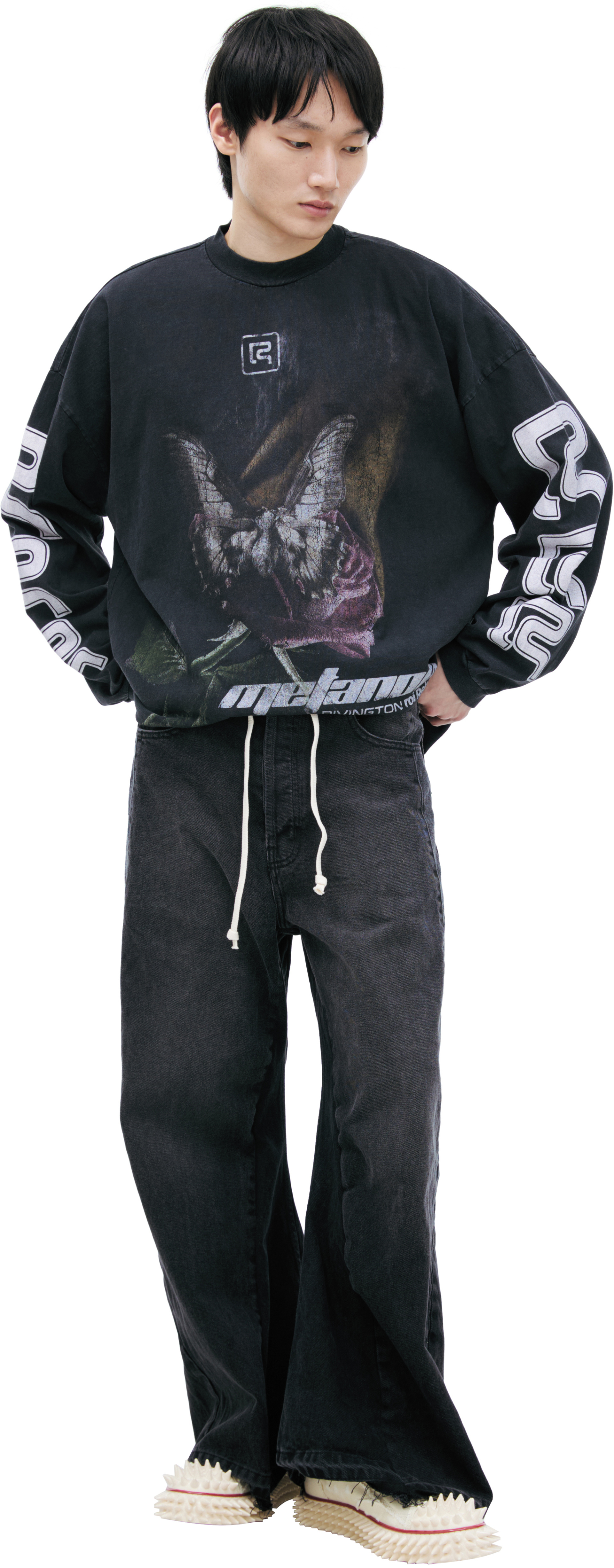 RRR123 Grey flared jeans