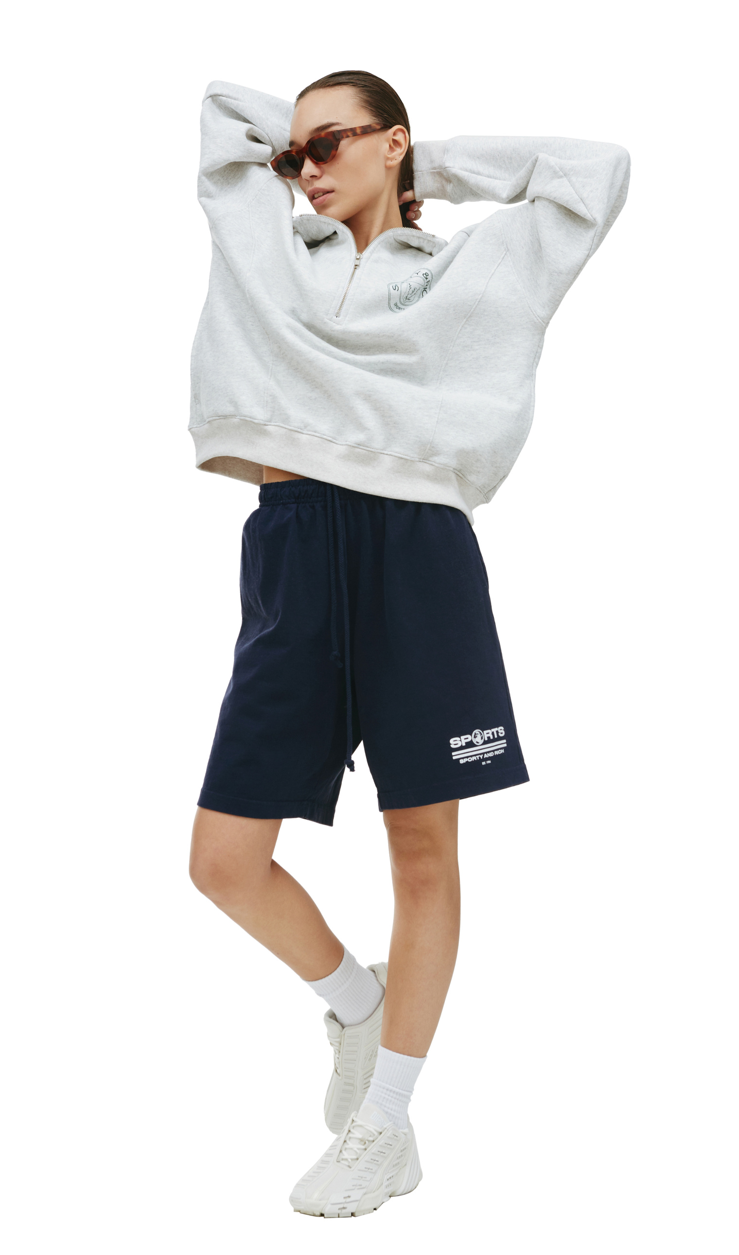 SPORTY & RICH Connecticut Crest Zipped Sweatshirt