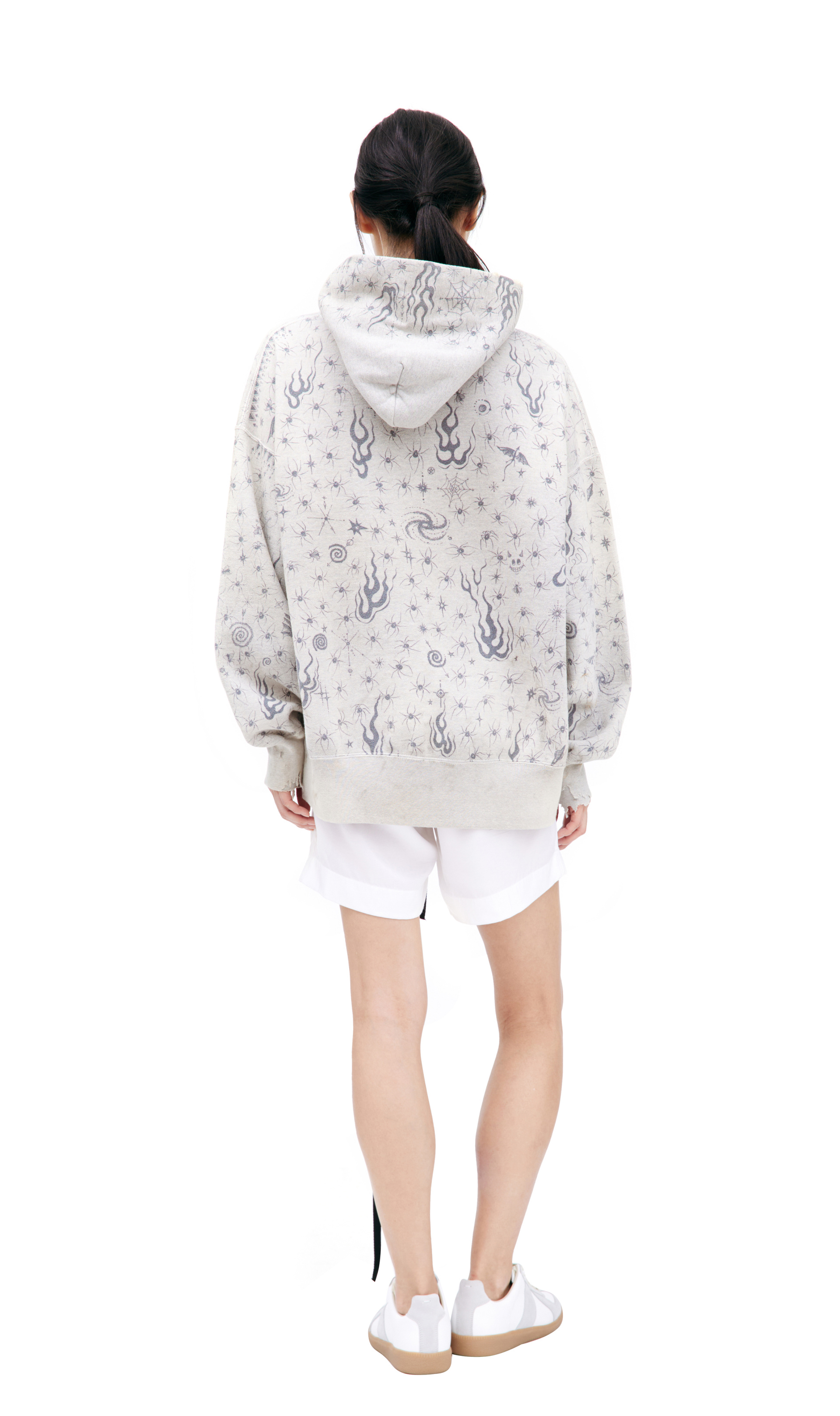 Saint Mxxxxxx Grey monoprint hoodie