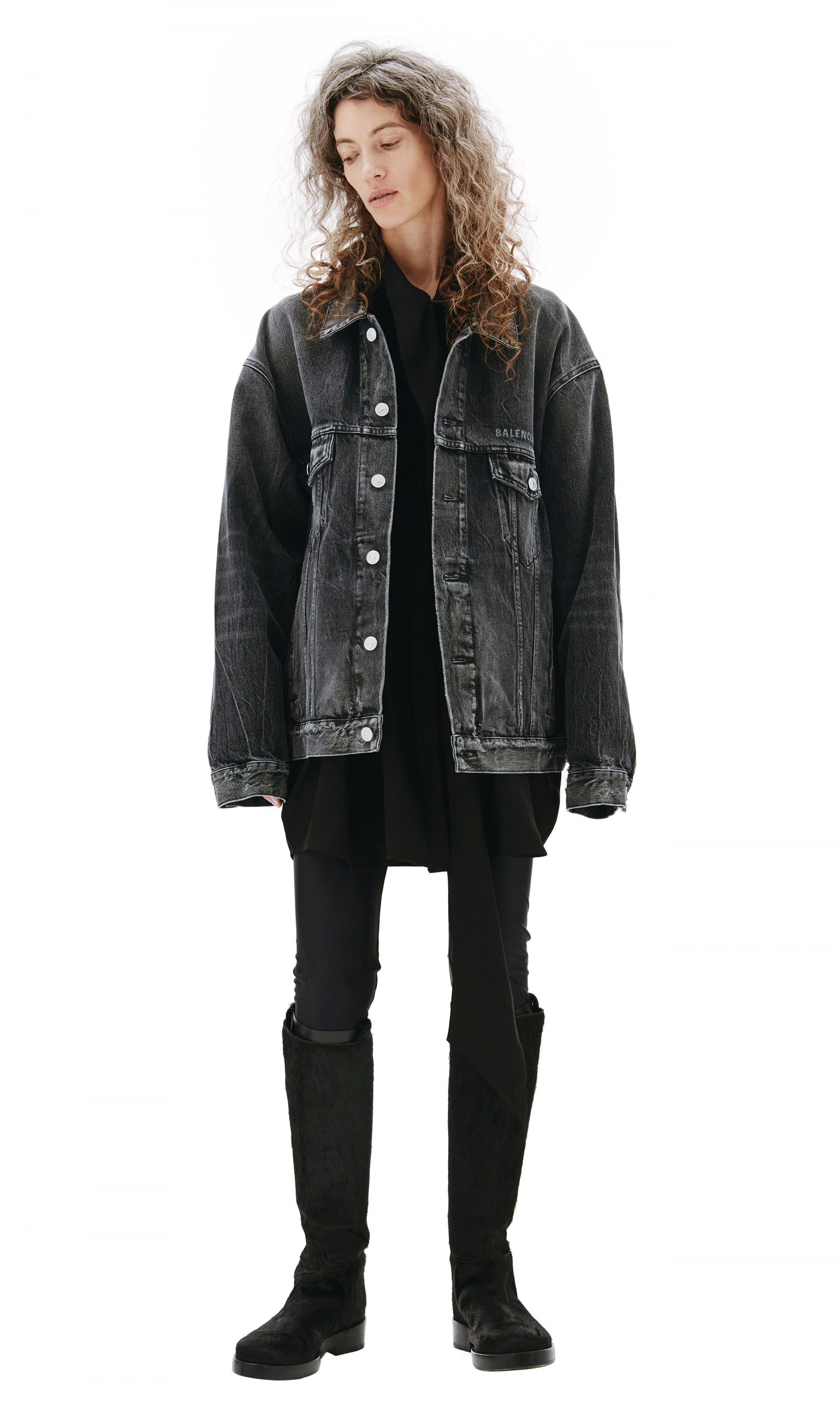 Buy Balenciaga women grey denim jacket 