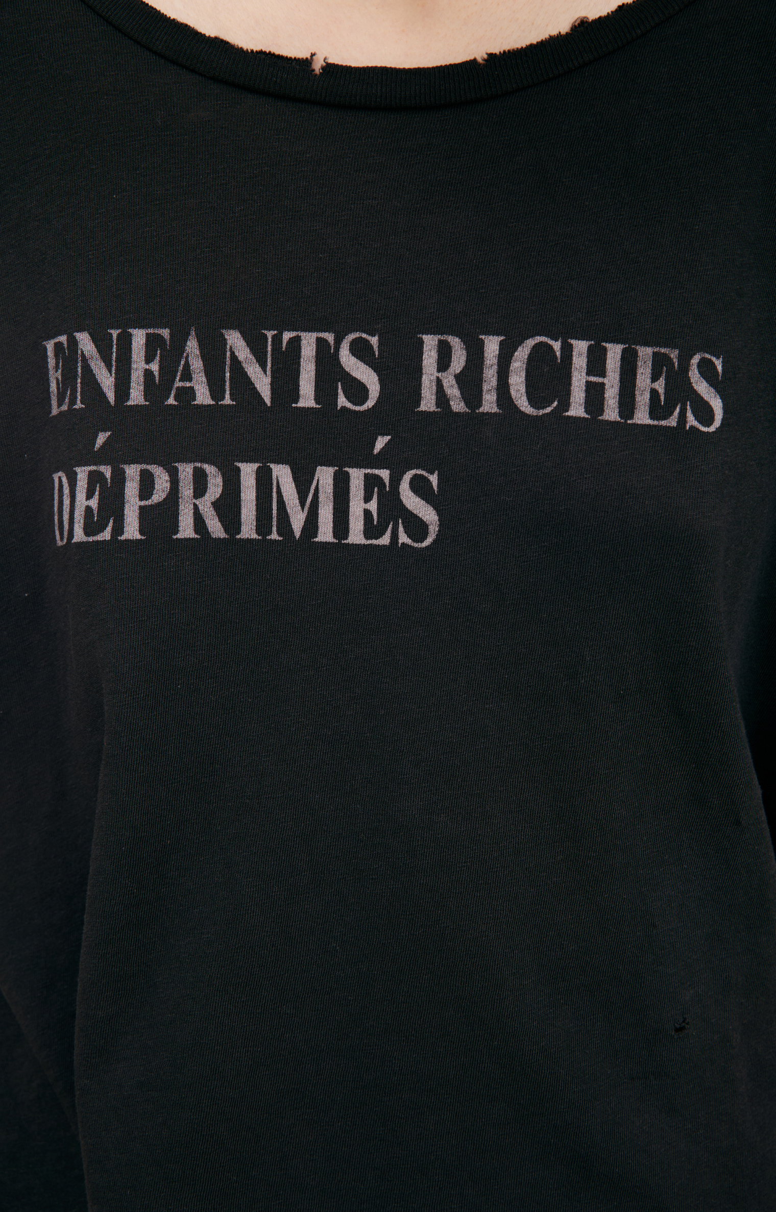 Enfants Riches Deprimes Ripped logo t-shirt