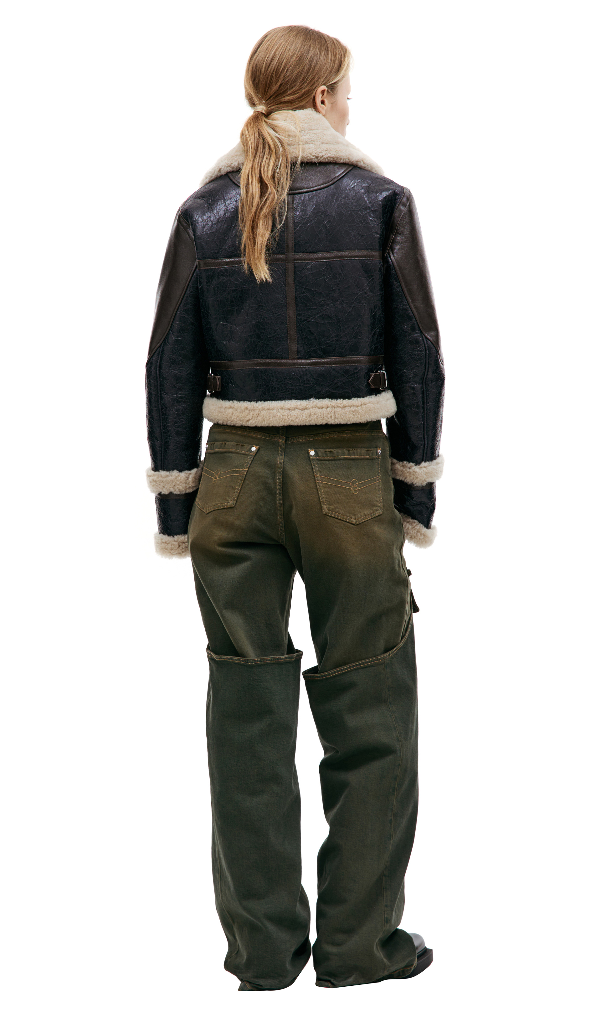 Blumarine Cropped shearling jacket