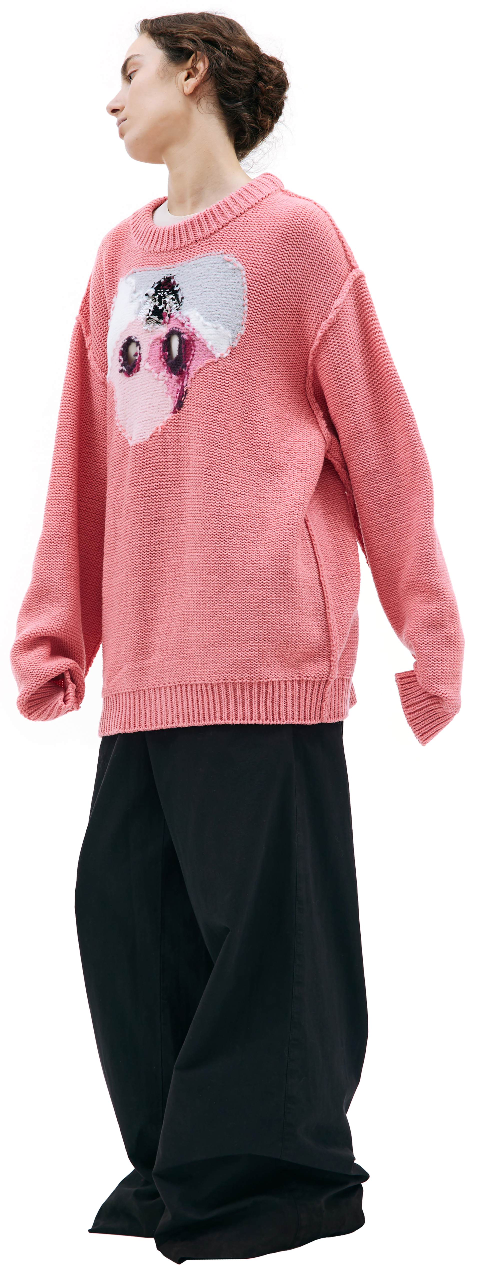 Doublet Pink intarsia sweater