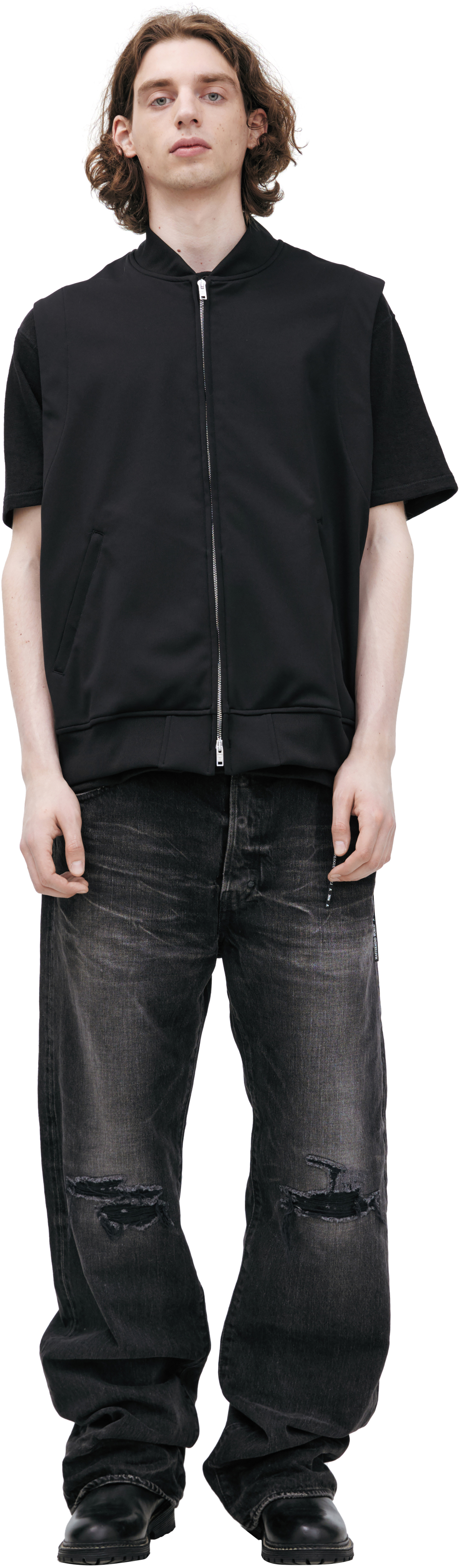Mastermind WORLD Black zip-up vest