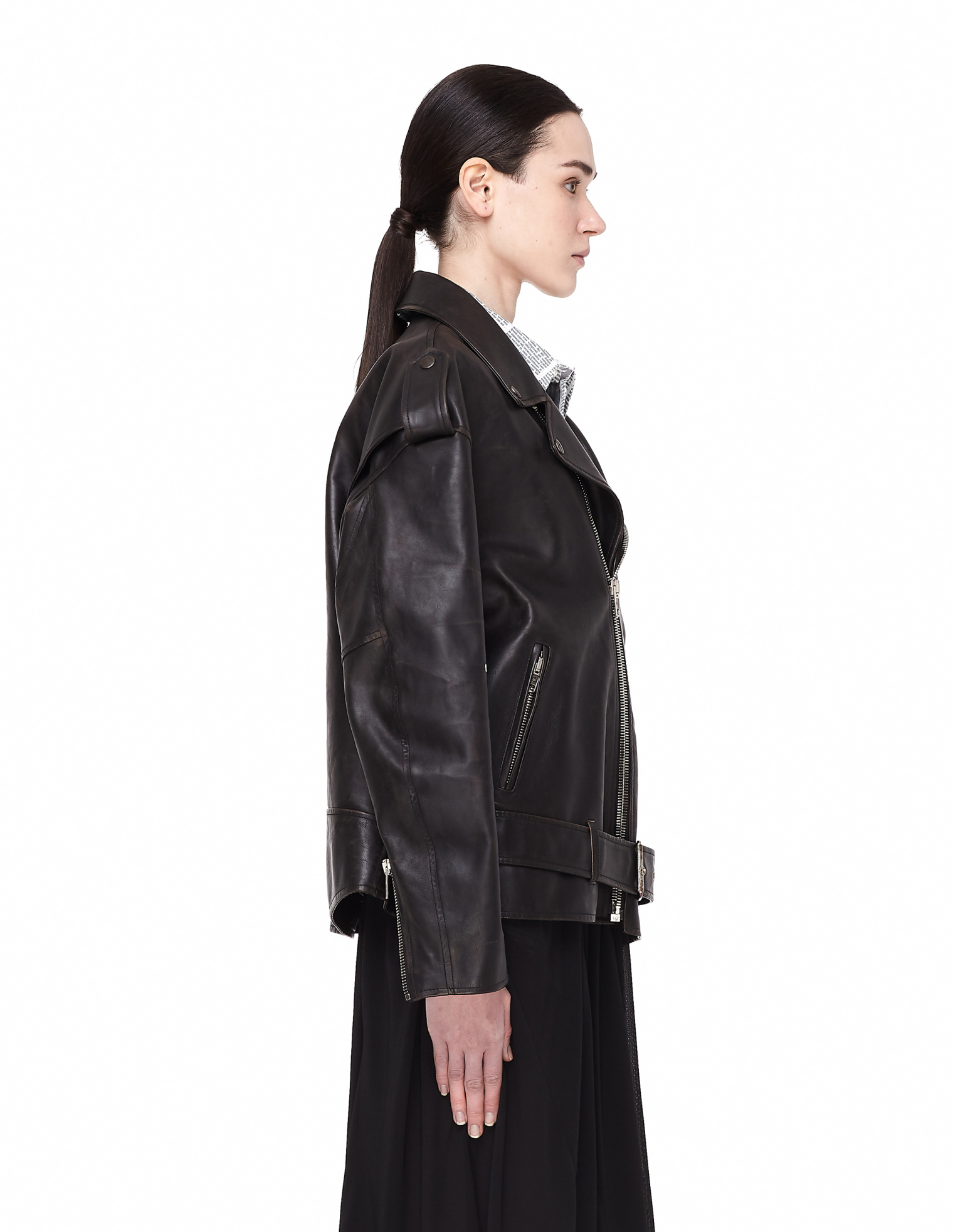 Balenciaga Черная кожаная куртка с логотипом