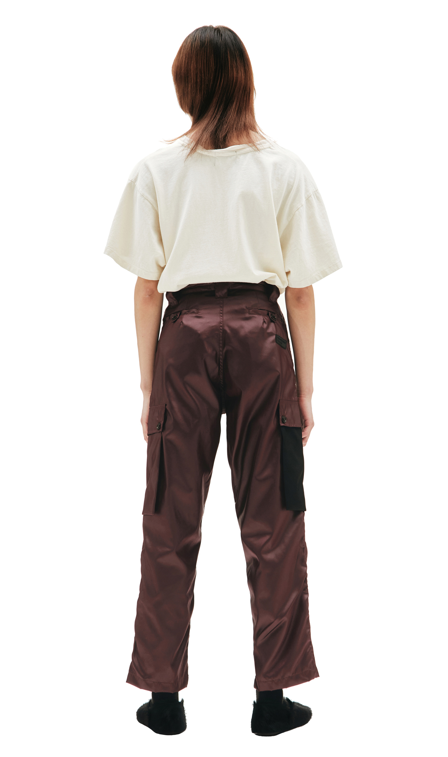 Enfants Riches Deprimes Nylon Burgundy Cargo Trousers