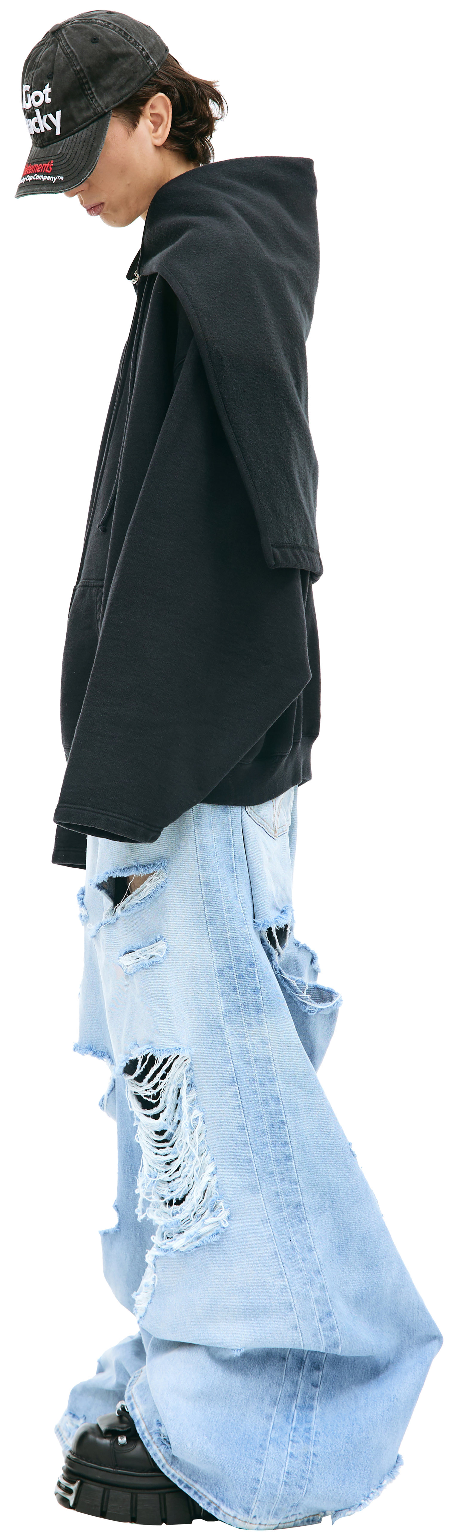 VETEMENTS Black zip up hoodie
