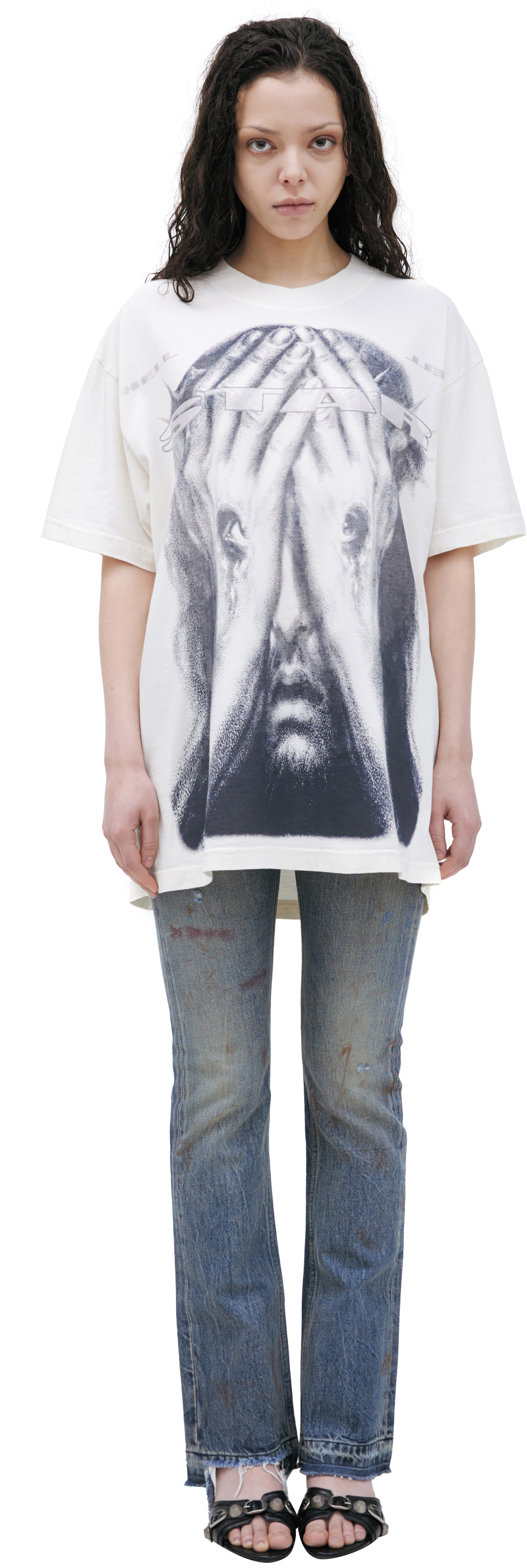 Hellstar White print T-shirt