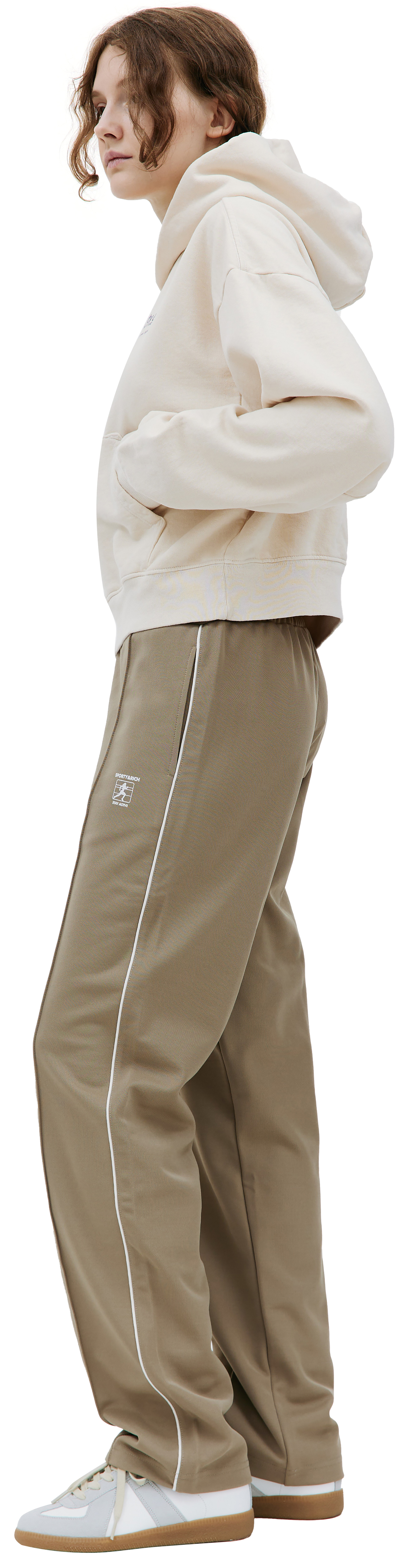 SPORTY & RICH Beige \'Running Club\' hoodie