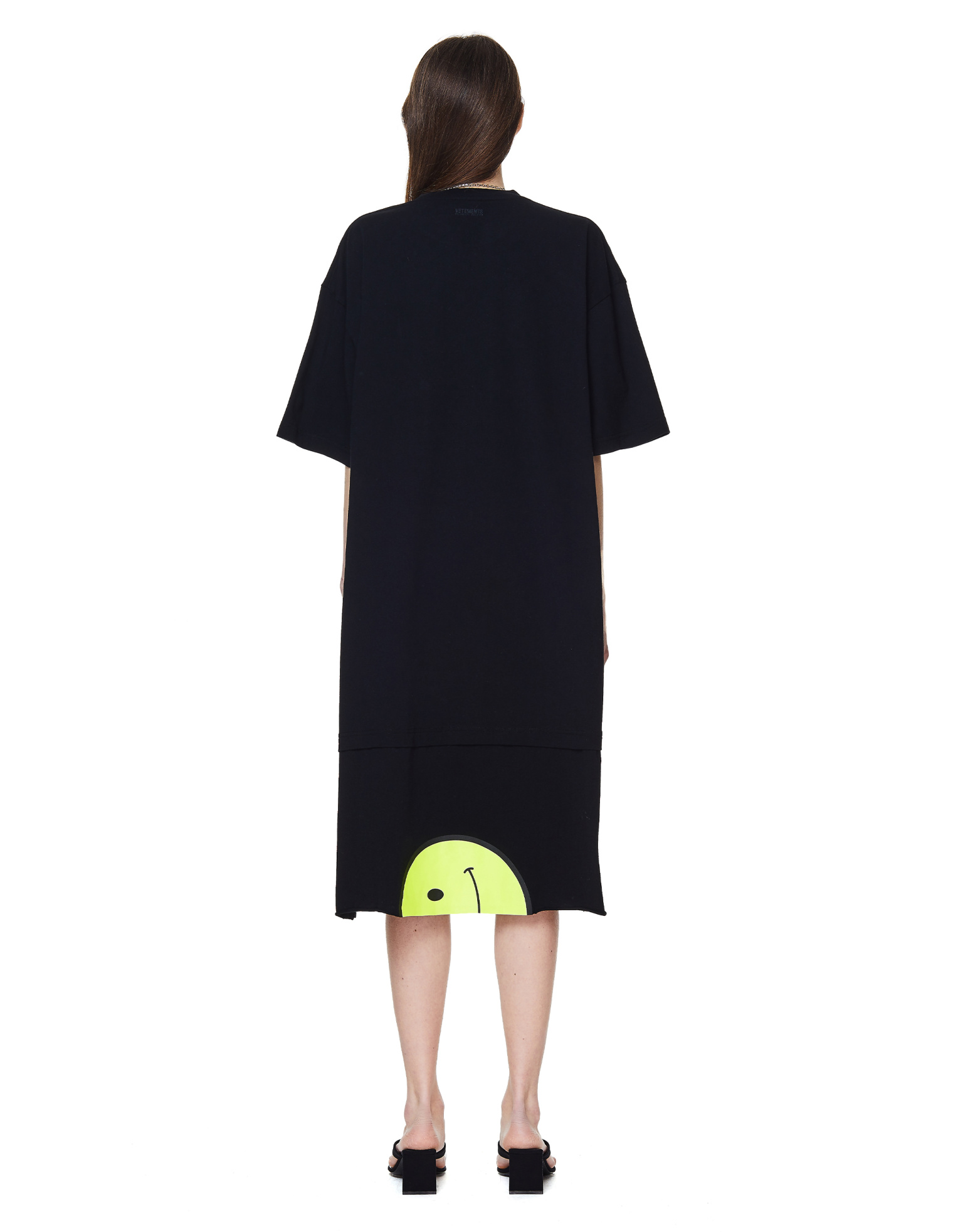 VETEMENTS Черное платье-футболка с принтом