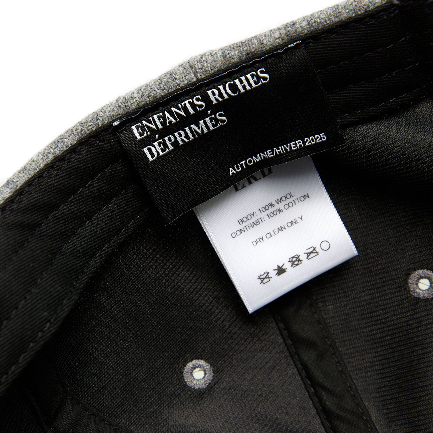 Buy Enfants Riches Déprimés men grey embroidered cap for $755