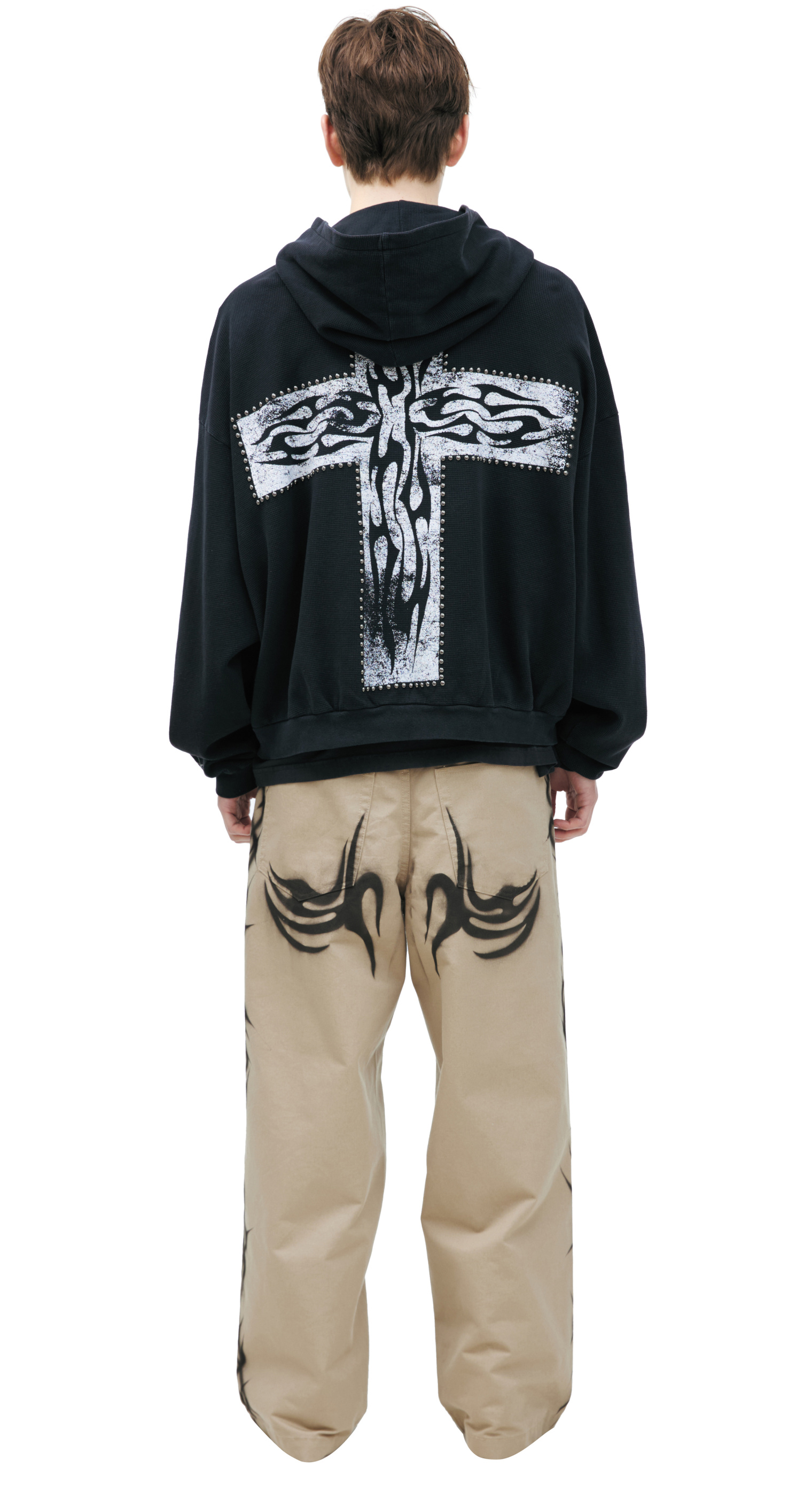 Buy Hellstar men black zip-up hoodie for $540 online on SV77