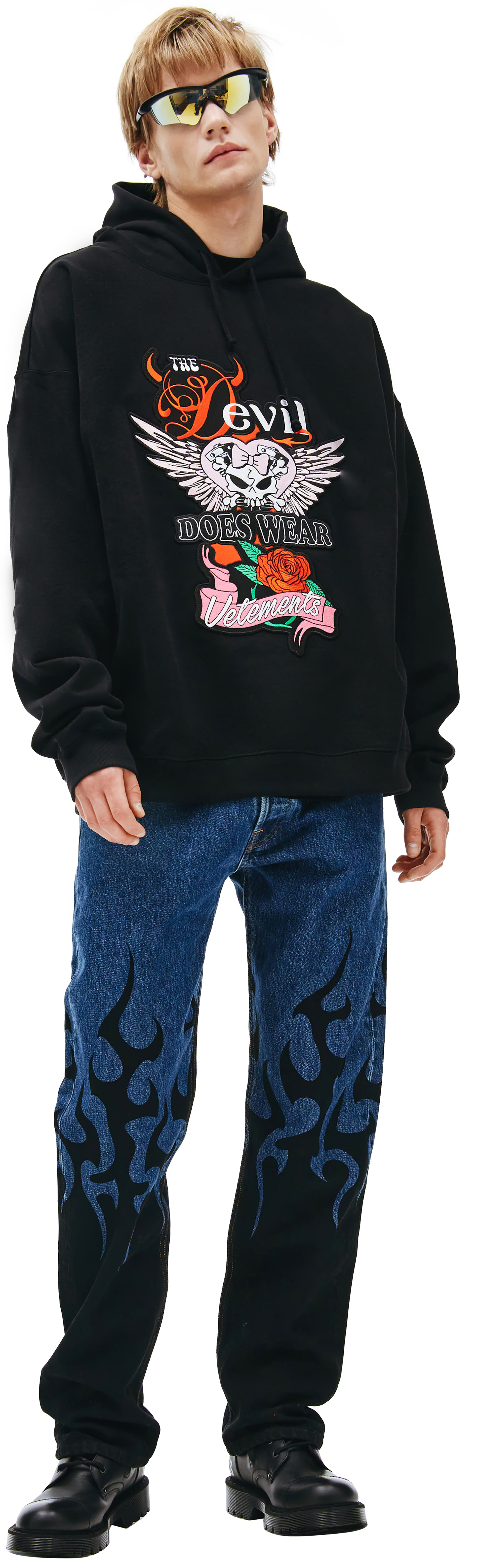 VETEMENTS \'Devil Wears Vetements\' Hoodie in black