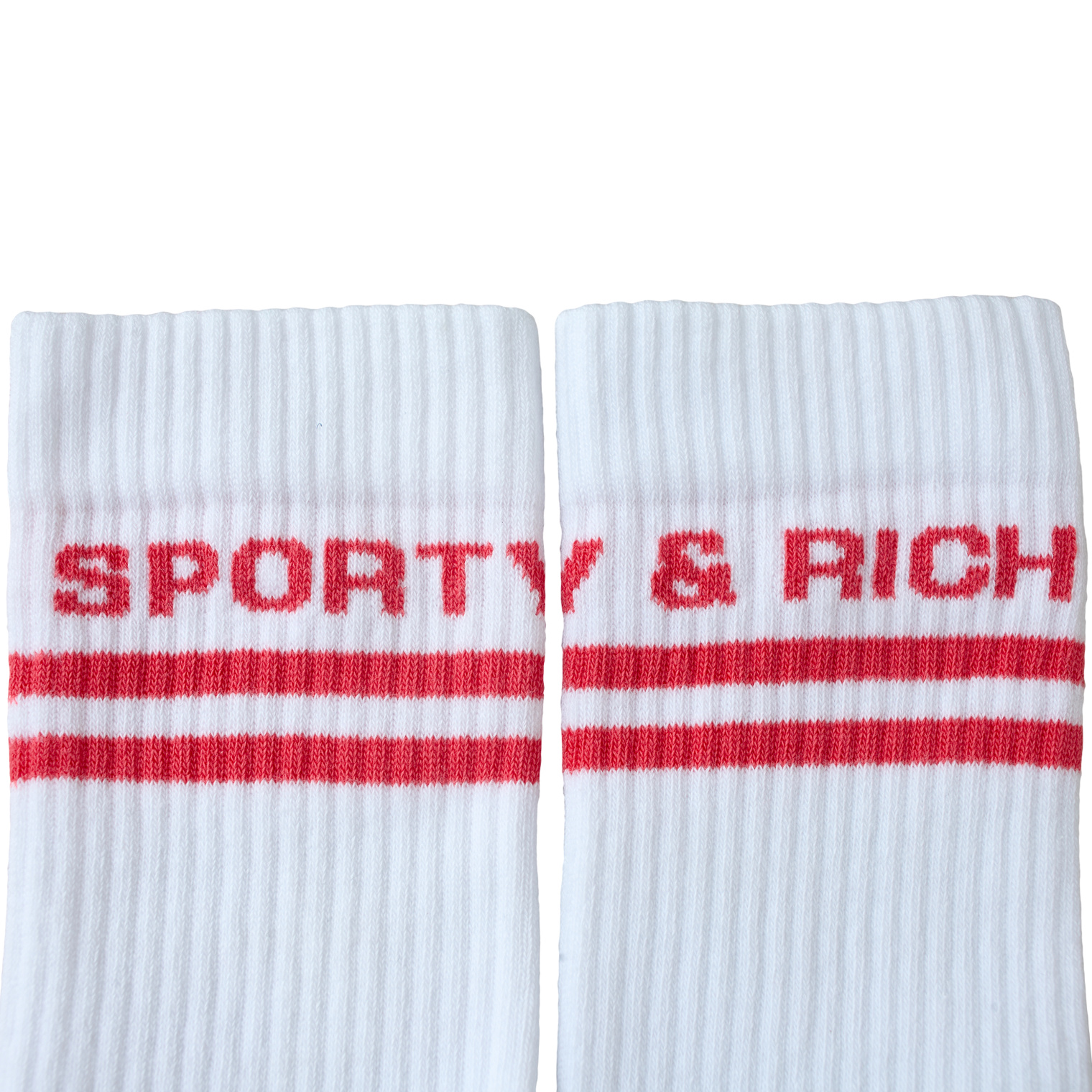 SPORTY & RICH White logo socks