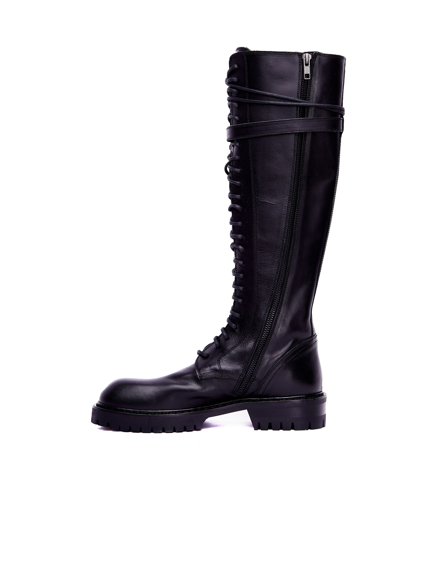 Ann Demeulemeester Black Leather Knee-High Boots